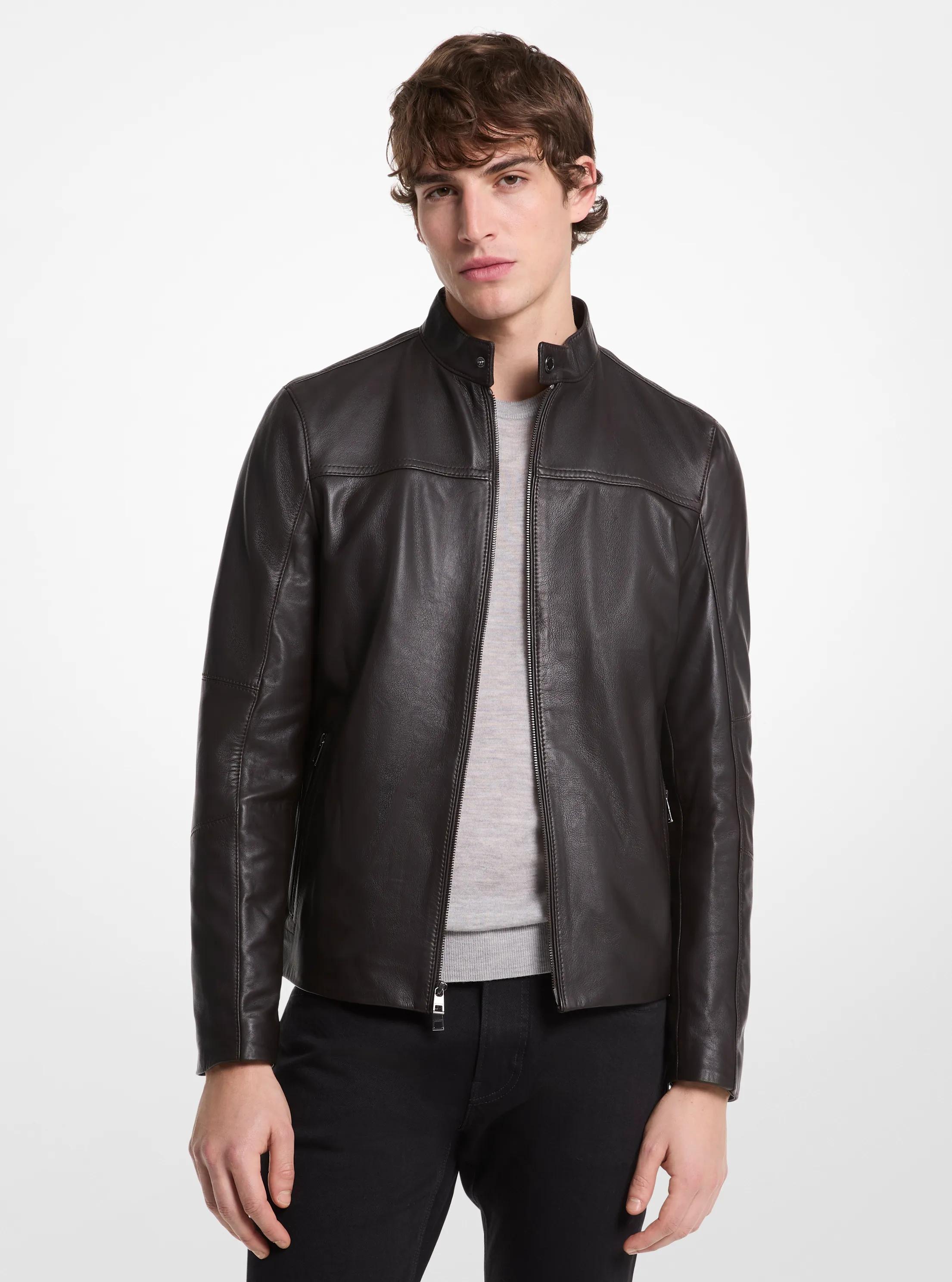 Chaqueta motoquera de piel in CHOCOLATE | Michael Kors