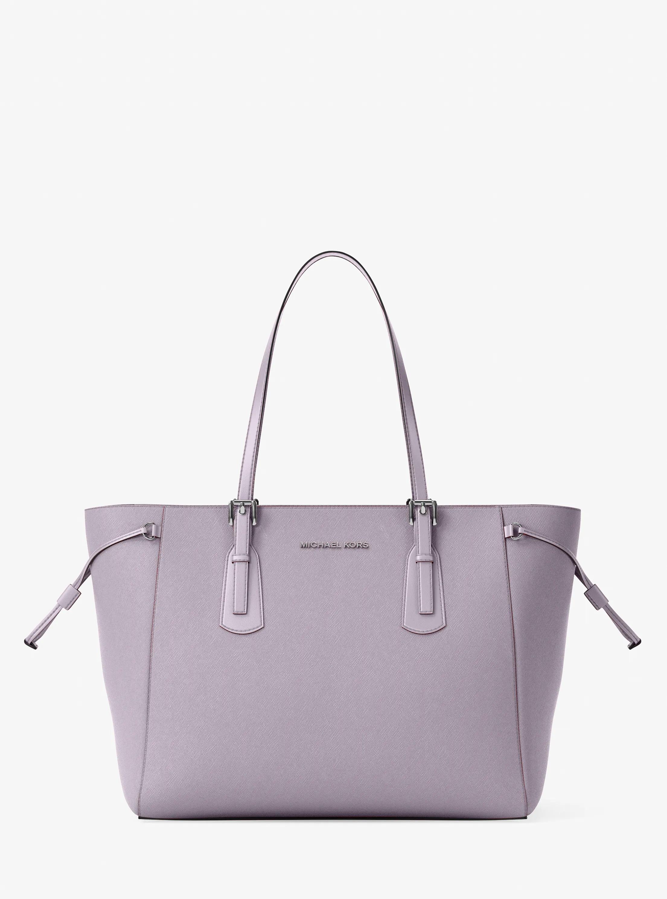 Bolso tote Voyager grande de cuero saffiano in LILA | Michael Kors