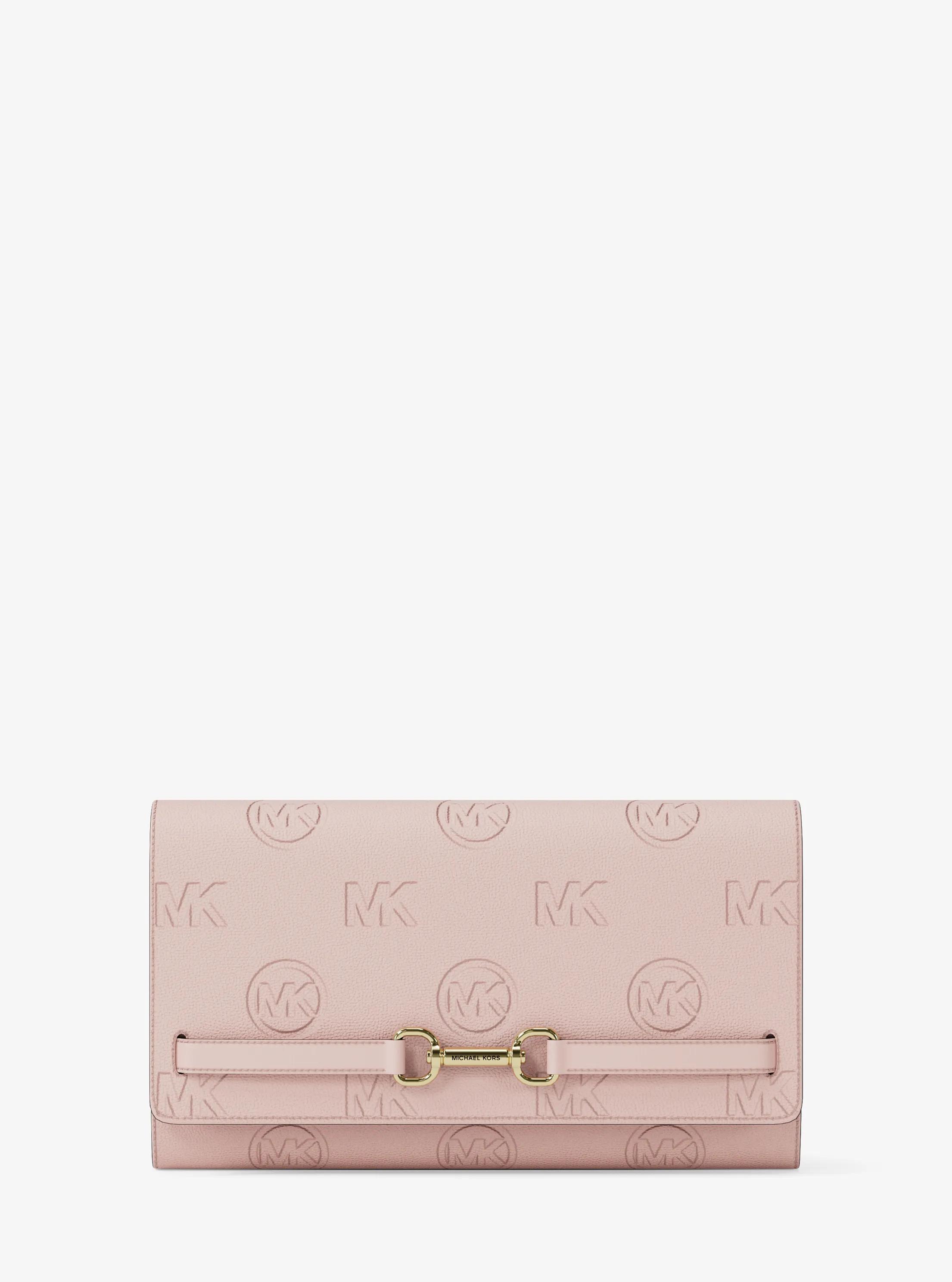 Grand portefeuille Carson &agrave; logo grav&eacute; in ROSE POUDR&Eacute; | Michael Kors