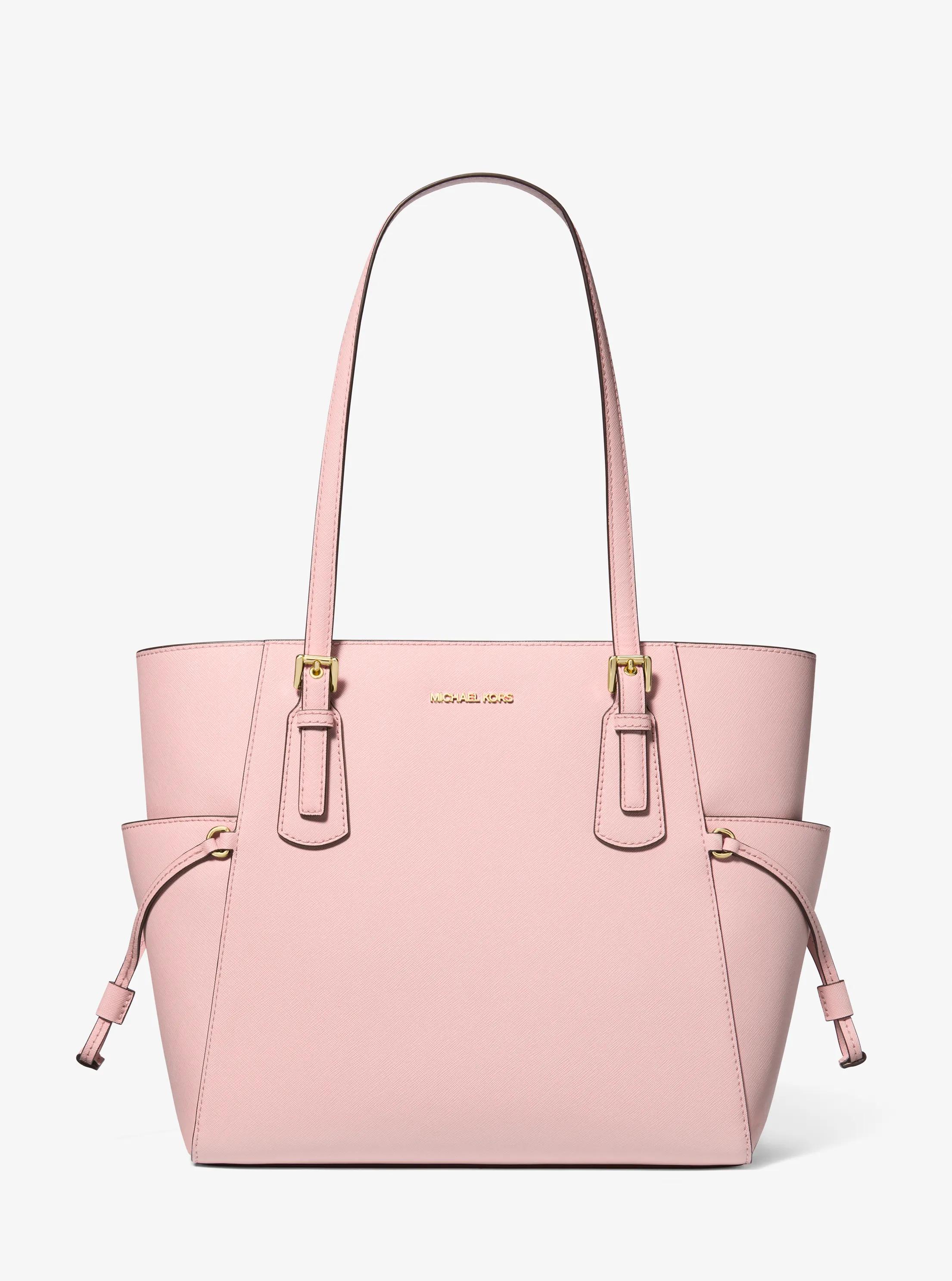 Voyager Large Saffiano Leather Tote Bag in POWDER BLUSH | Michael Kors