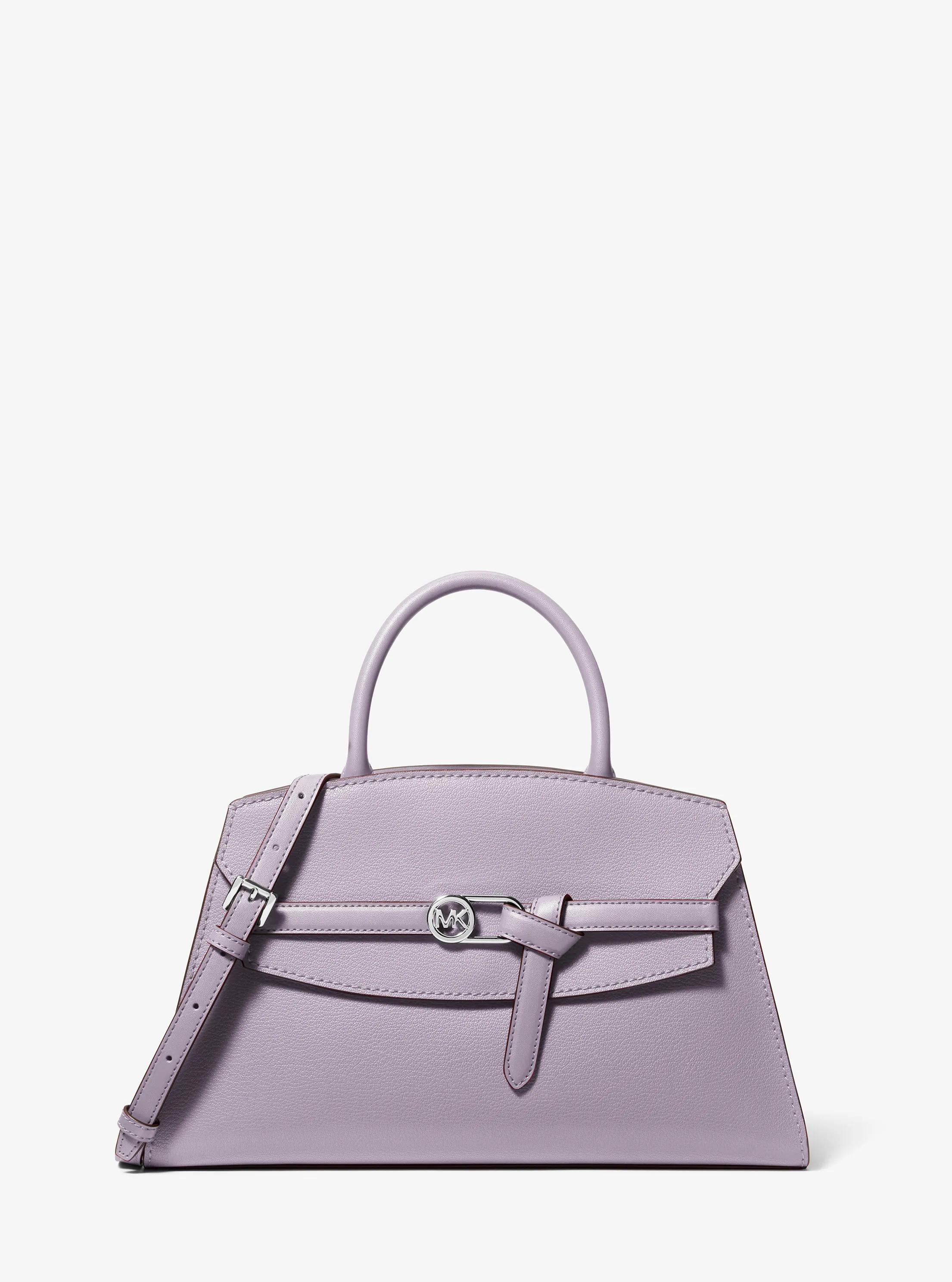 Greta Medium Leather Satchel in LILAC | Michael Kors