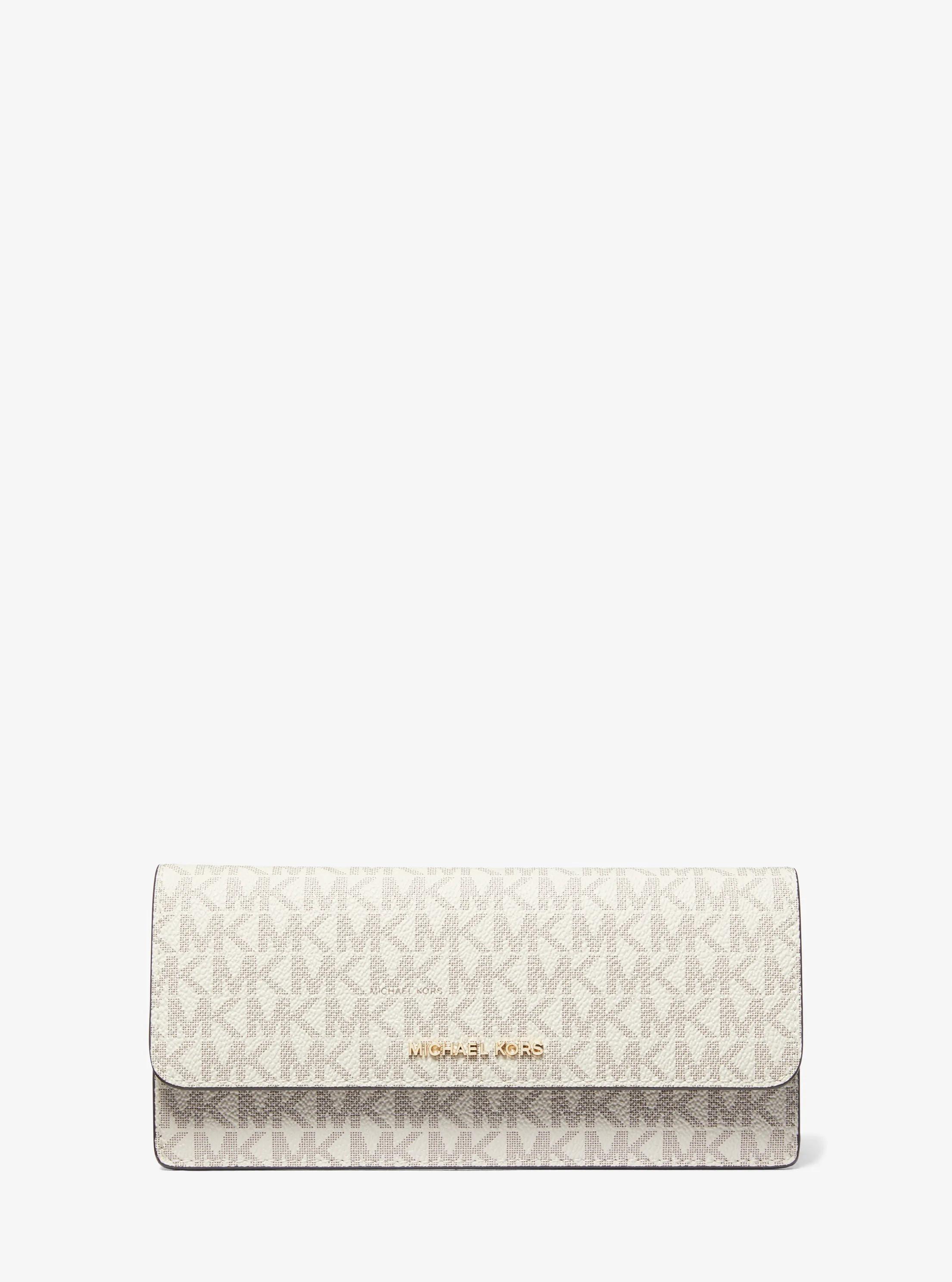 Jet Set Large Signature Logo Wallet in VANILLA/ACORN | Michael Kors