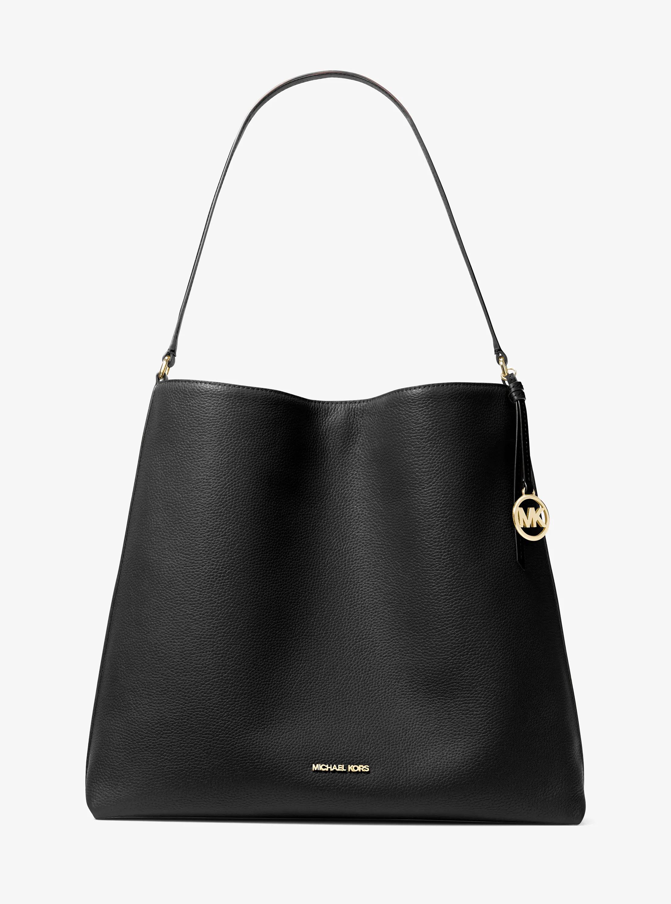 Sammy Large Pebbled Leather Hobo Shoulder Bag in BLACK | Michael Kors