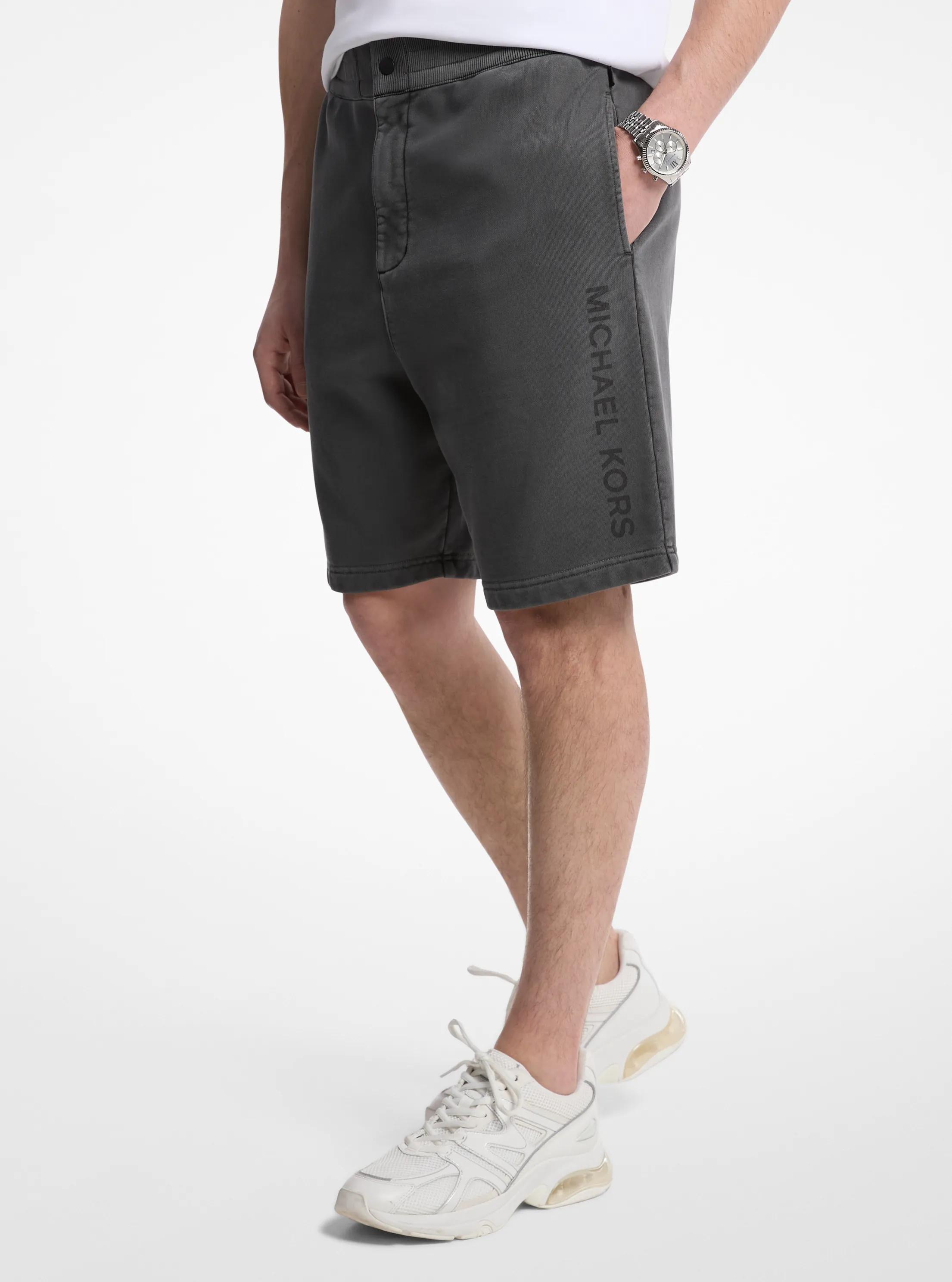Garment-Dyed Cotton Shorts in BLACK | Michael Kors
