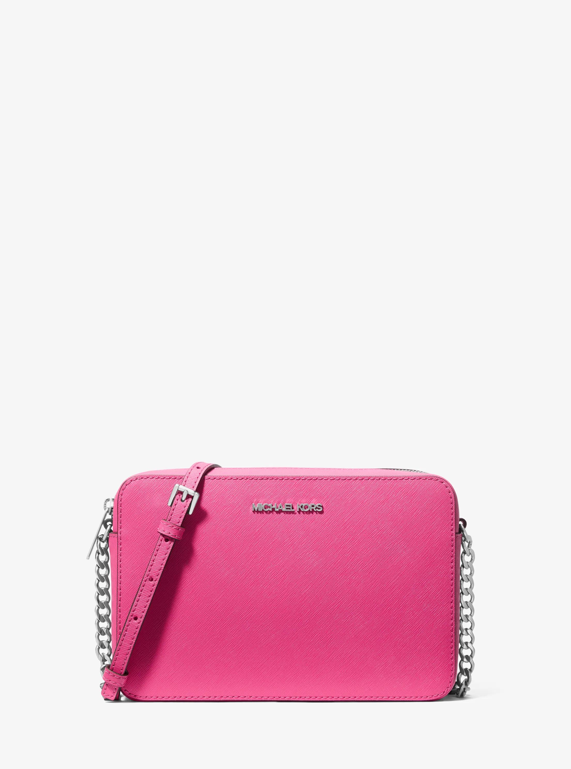Jet Set Large Saffiano Leather Crossbody Bag in DRAGONFRUIT | Michael Kors