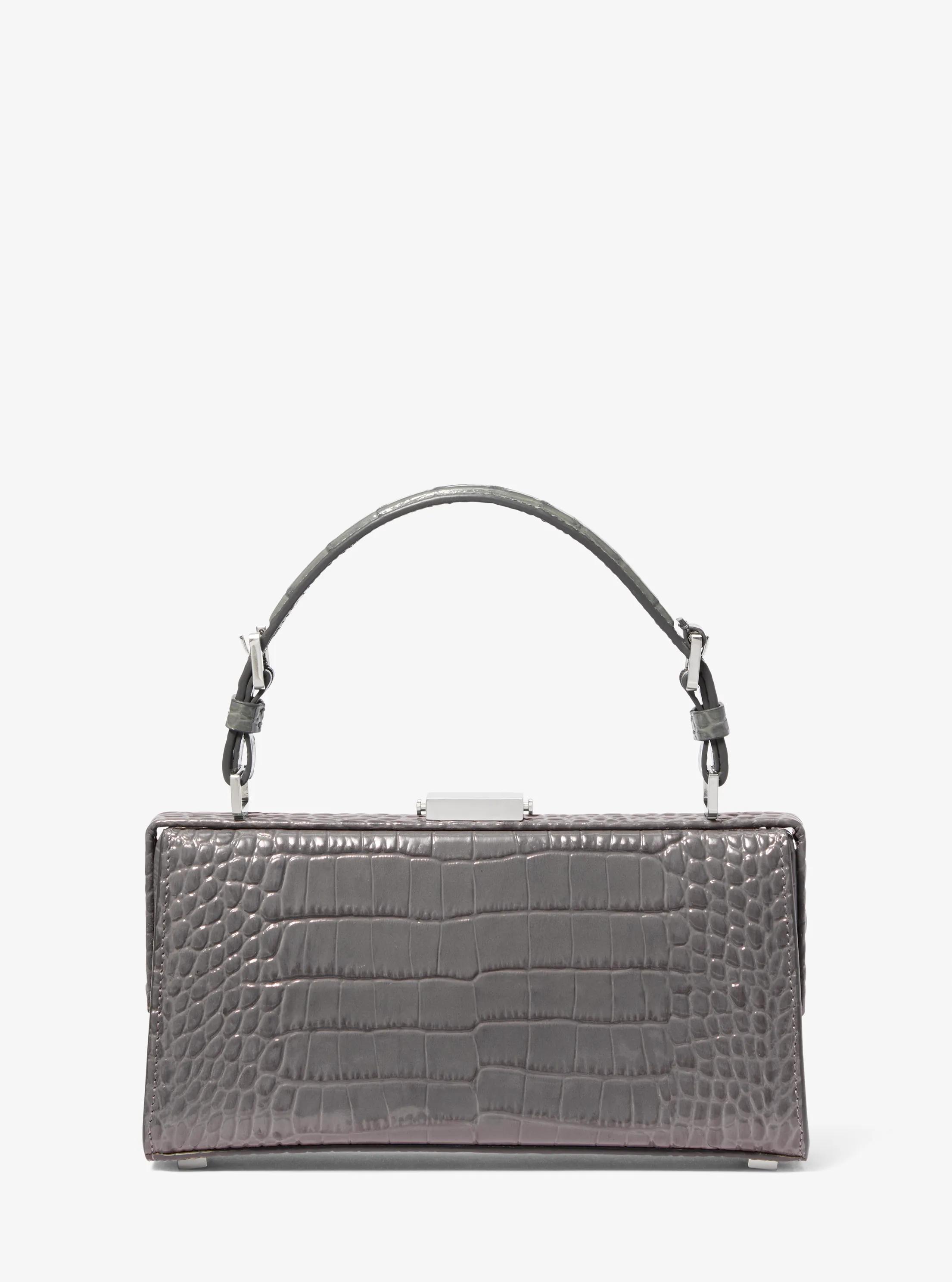 Gwyneth Crocodile Embossed Leather Shoulder Bag in SLATE | Michael Kors