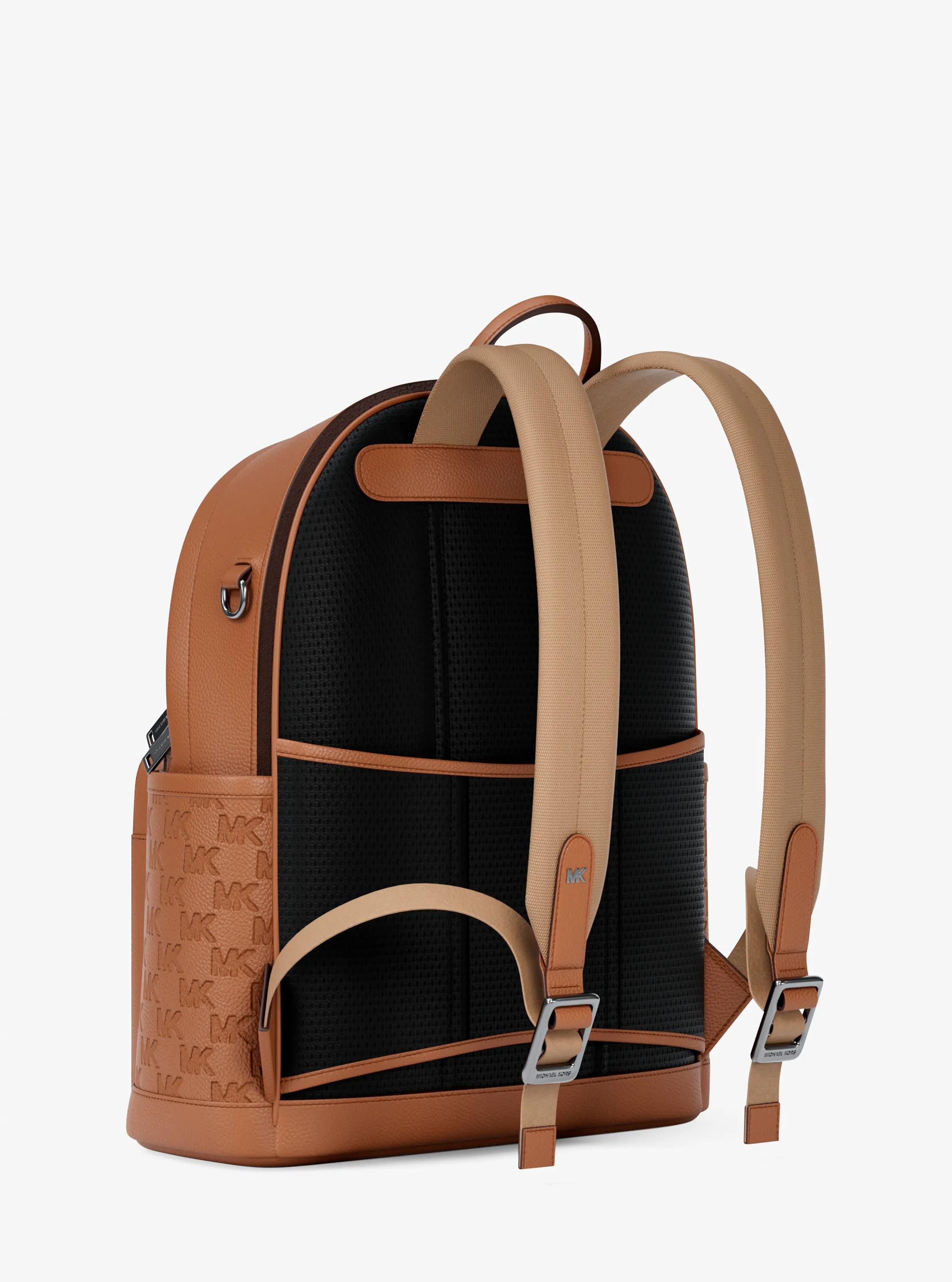 Jet Set Medium Logo Debossed Pebbled Leather Backpack