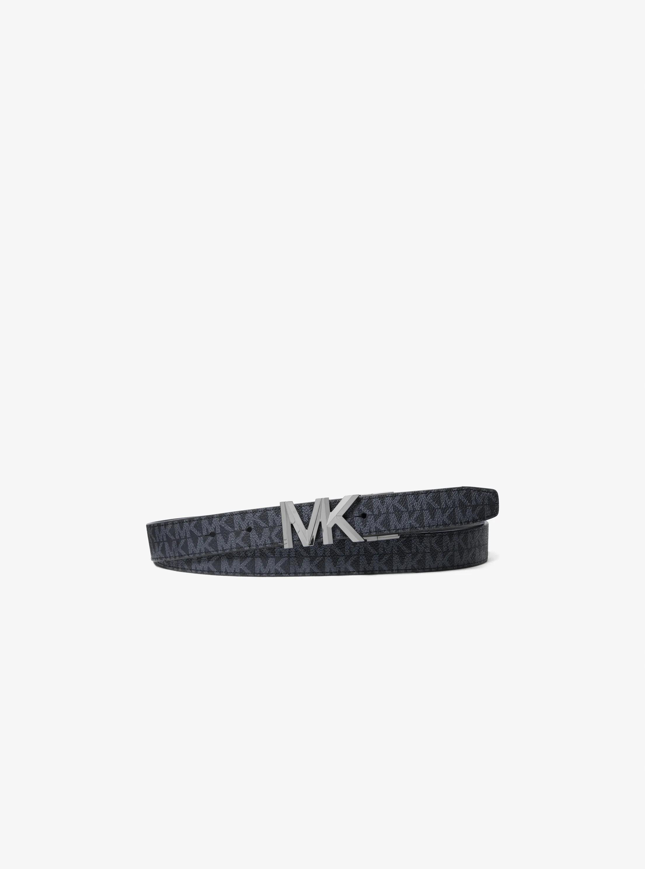 Ceinture r&eacute;versible en cuir &agrave; logo Signature in AMIRAL/BLEU P&Acirc;LE | Michael Kors