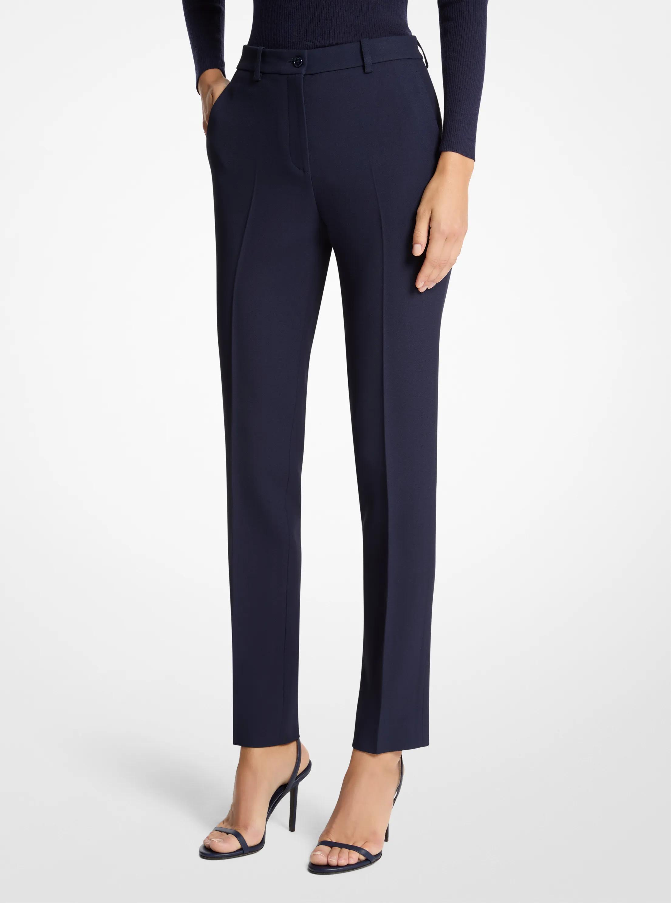 Pantal&oacute;n Samantha de crep&eacute; texturizado doble in AZUL MAR&Iacute;TIMO | Michael Kors