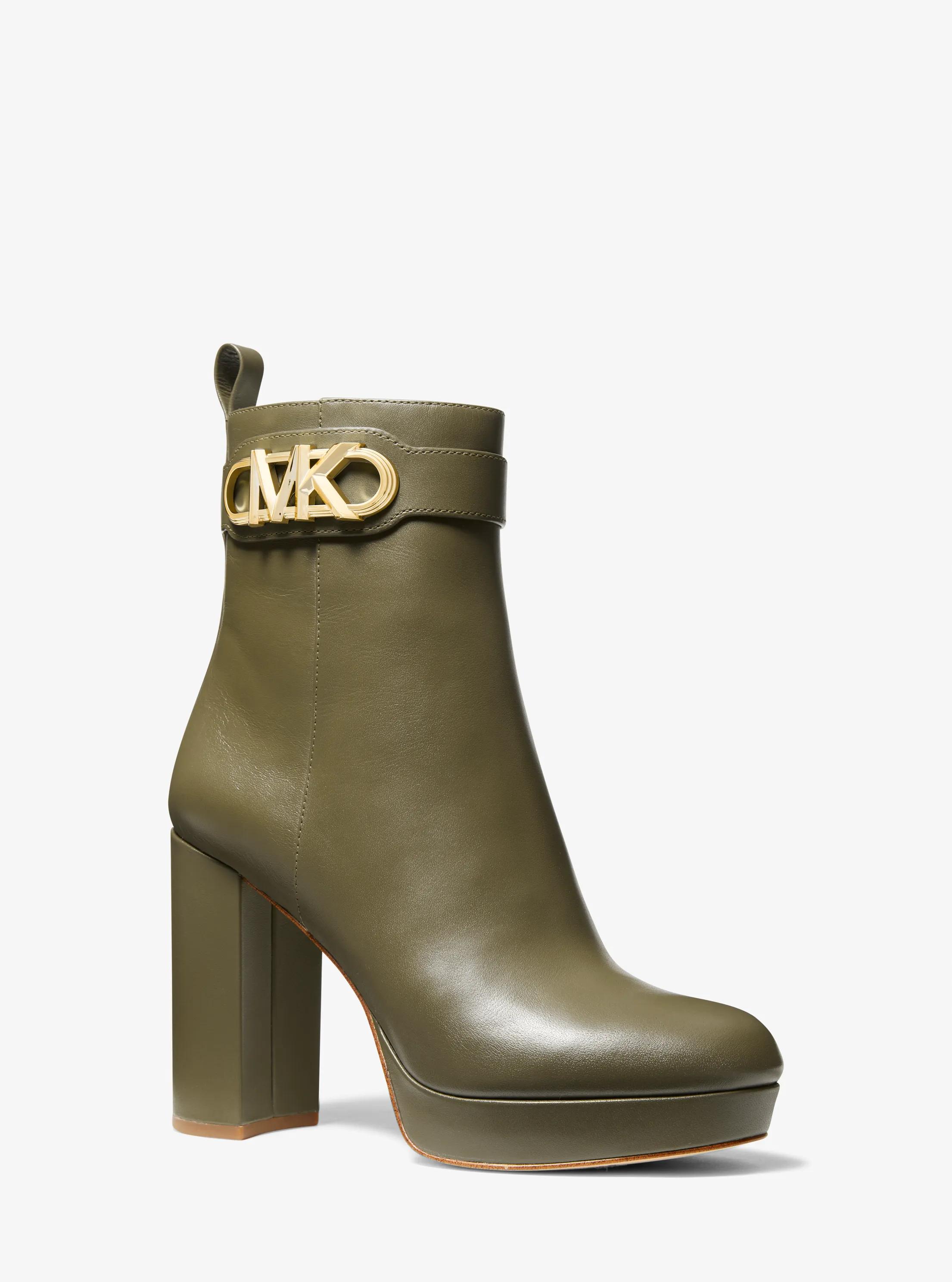 Bota Parker de piel con plataforma in OLIVA | Michael Kors