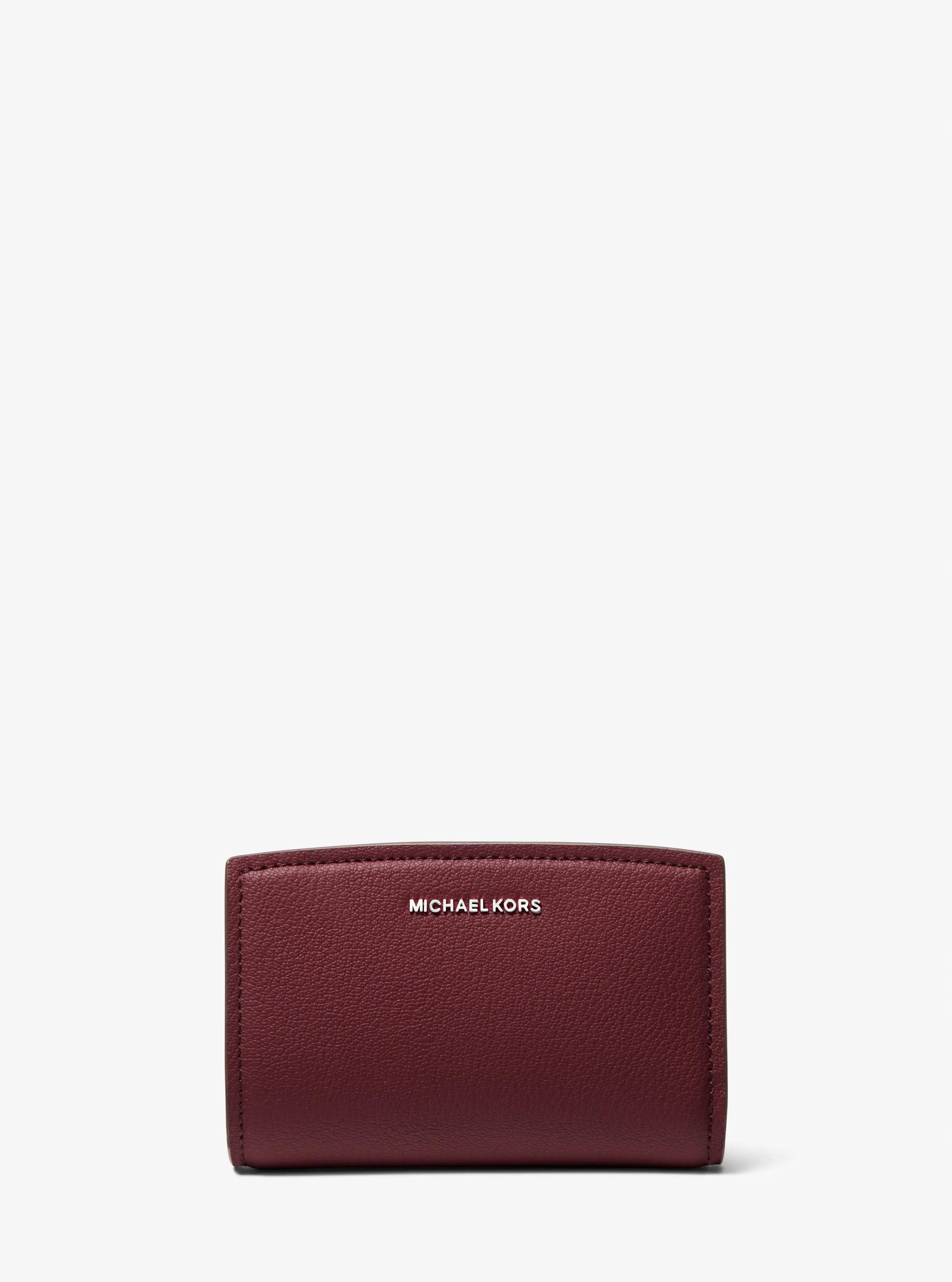 Bryant Medium Pebbled Leather Wallet in OXBLOOD | Michael Kors