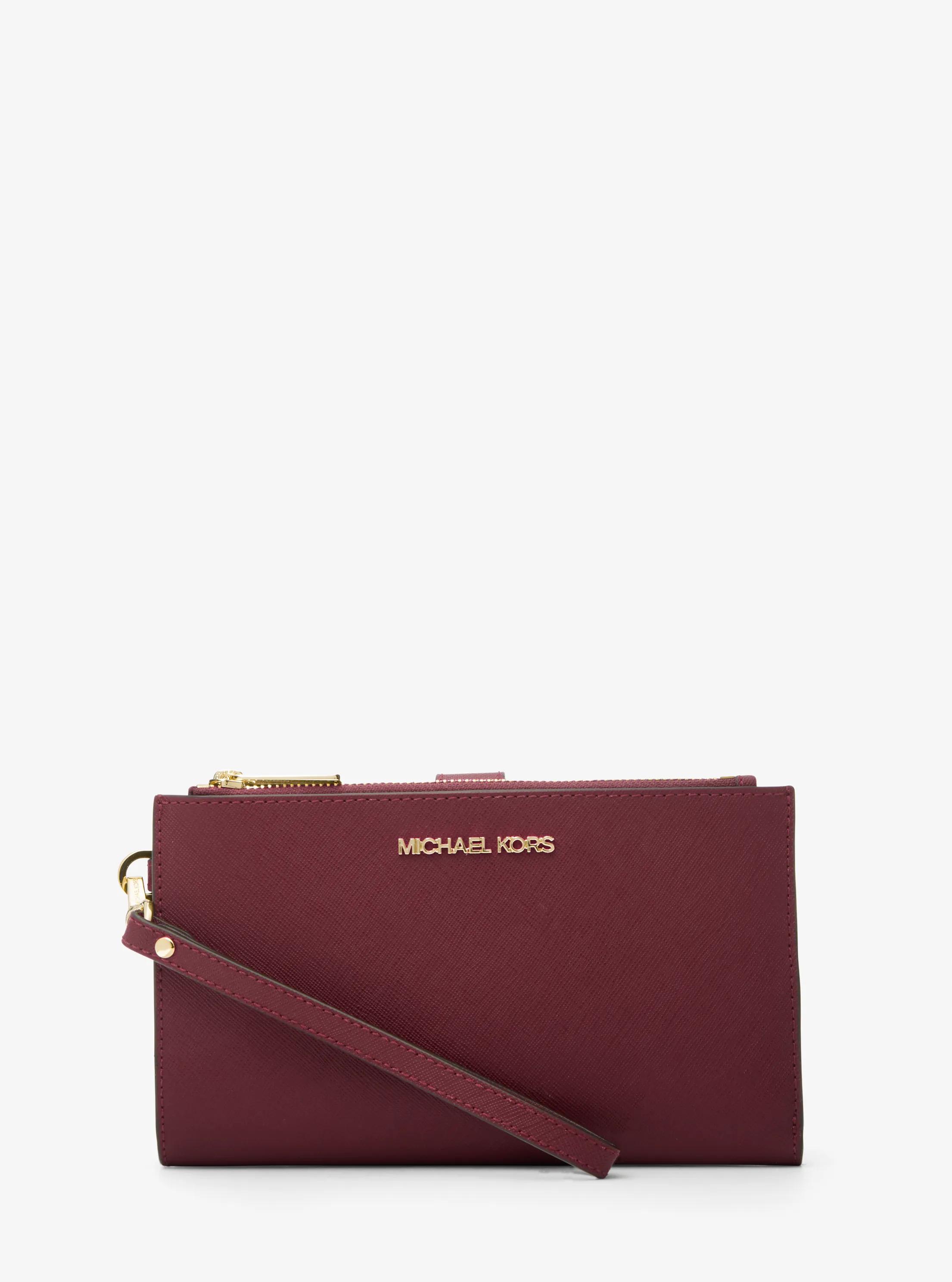 Jet Set Large Leather Smartphone Wristlet Wallet