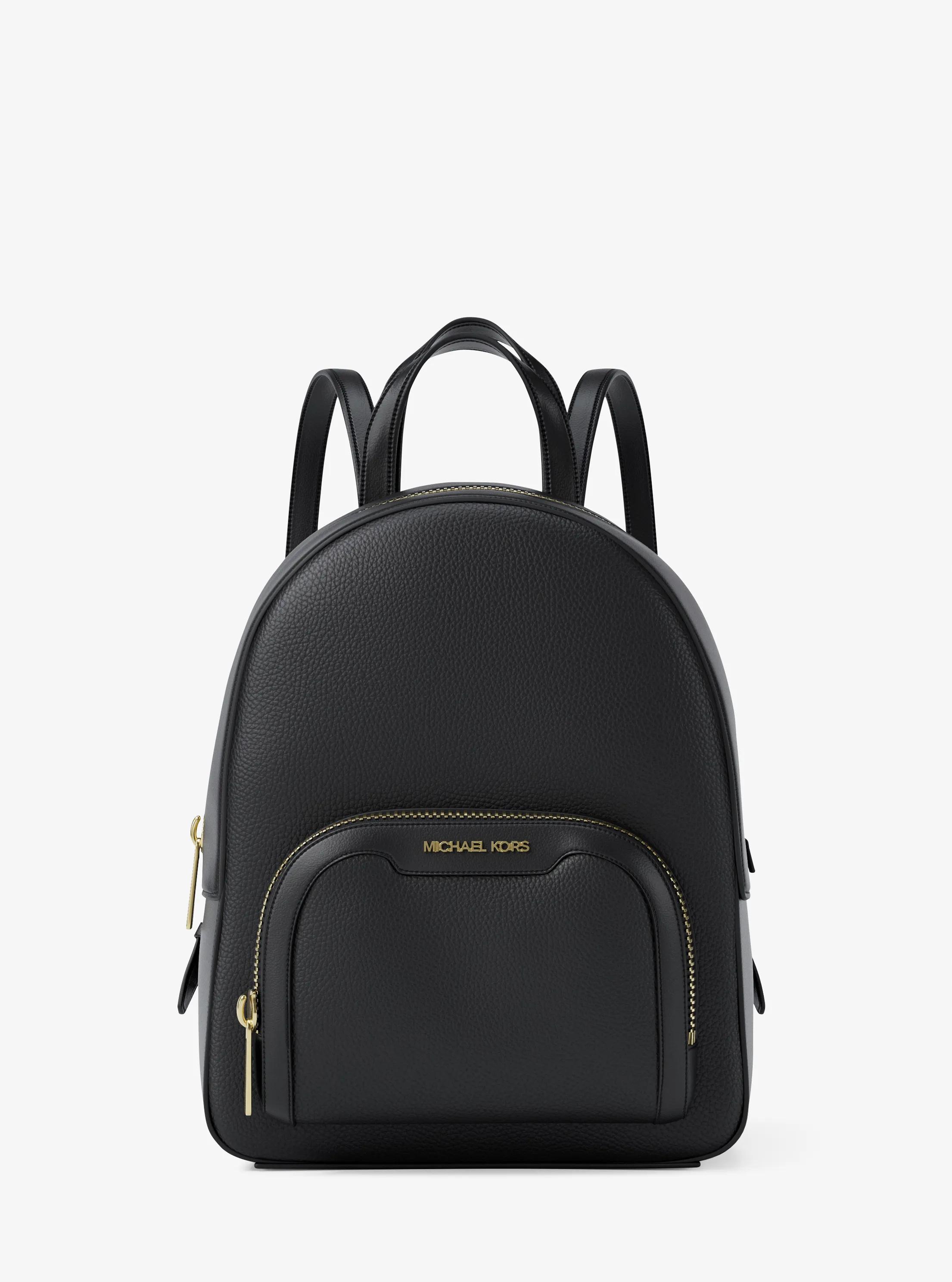 Jaycee Extra-Small Pebbled Leather Convertible Backpack in BLACK | Michael Kors