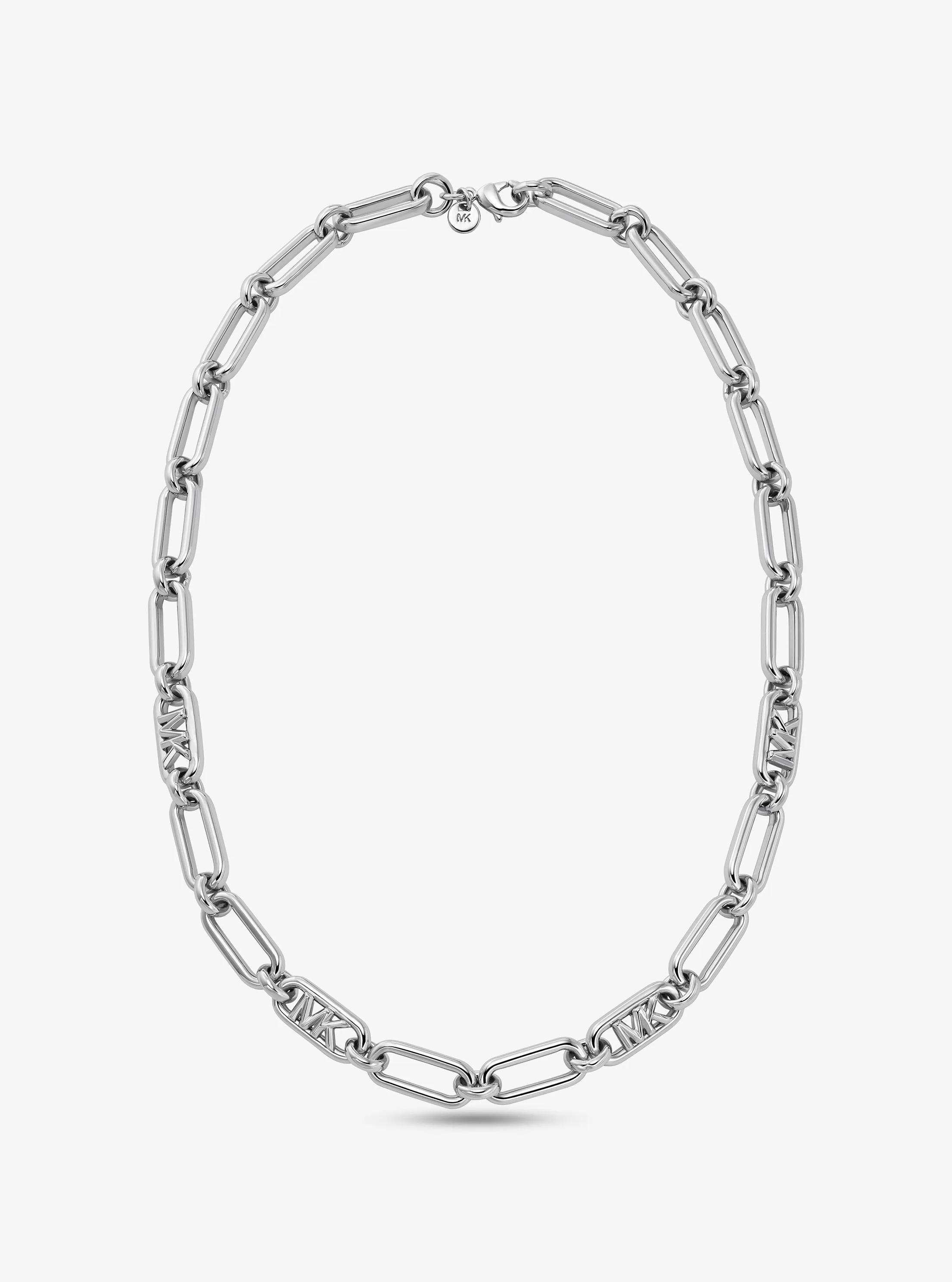 MK Collier à maillons en laiton plaqué en métal précieux - Argent - Michael Kors