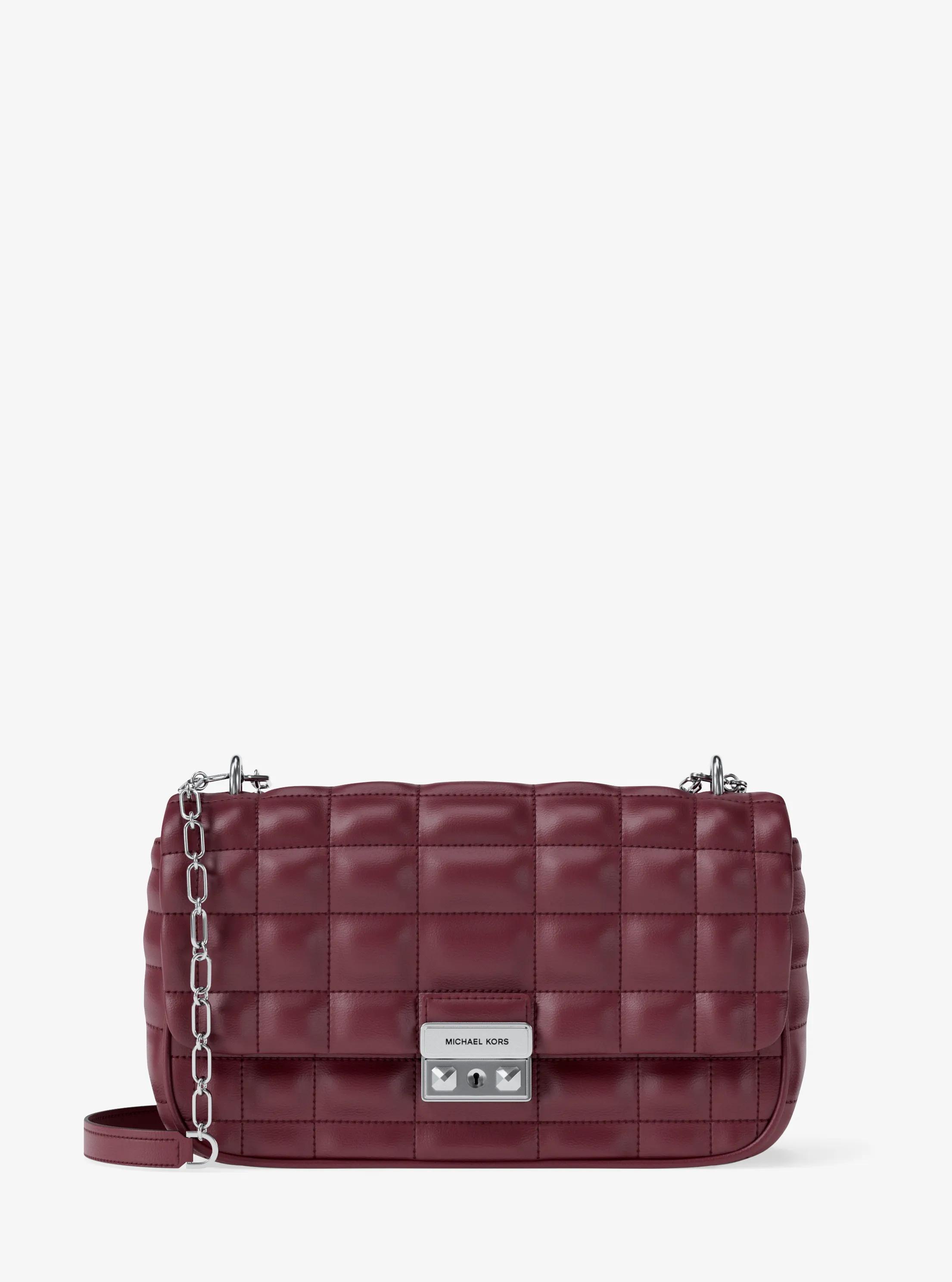Tribeca Large Quilted Leather Shoulder Bag in OXBLOOD | Michael Kors