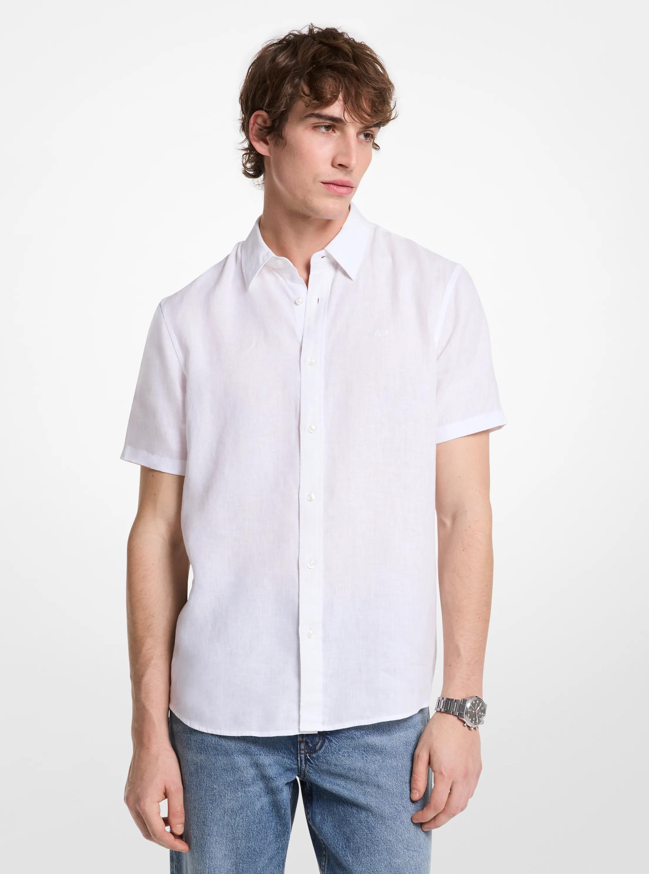 Linen Shirt in WHITE | Michael Kors