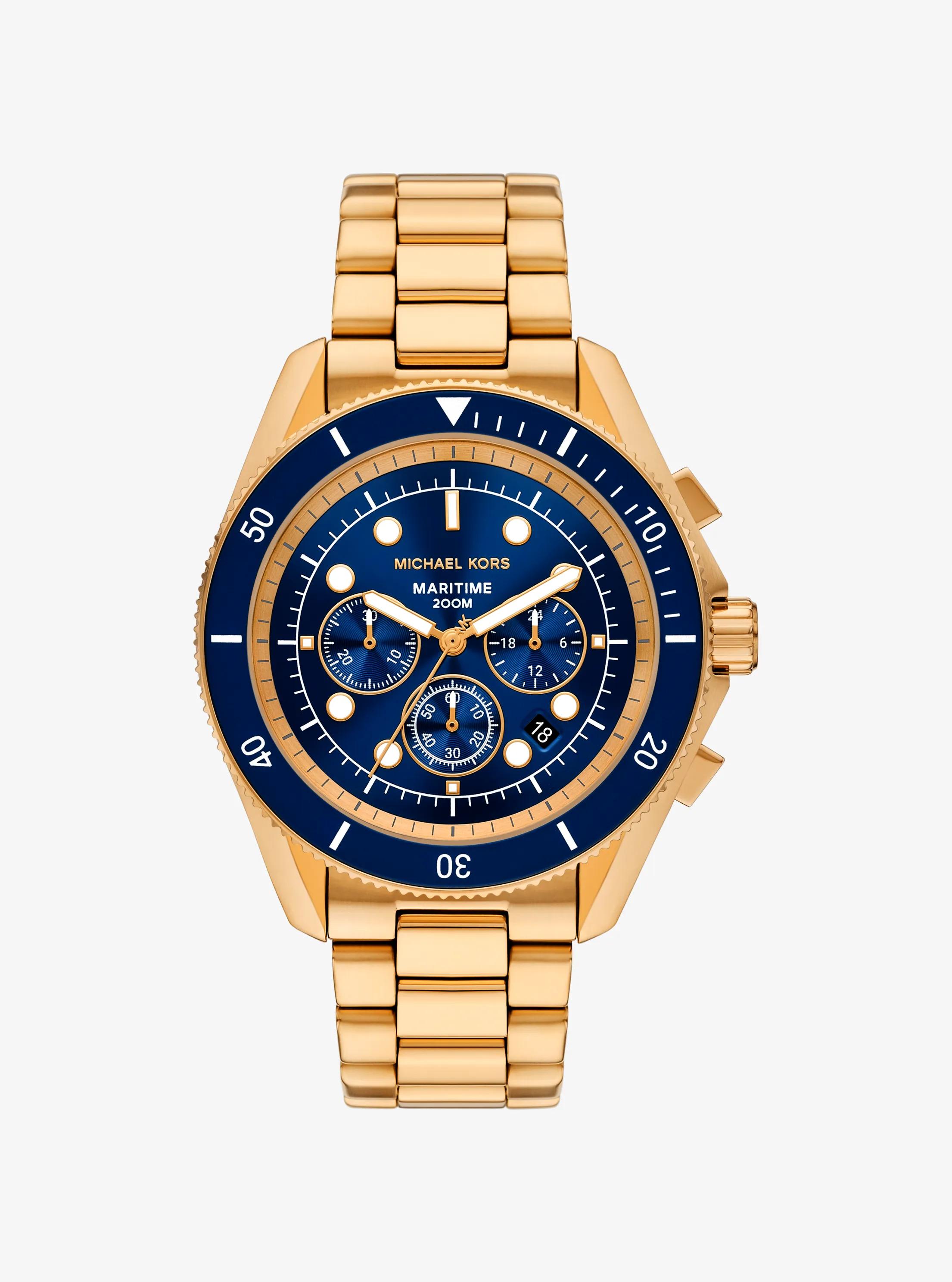 Oversized Maritime Gold-Tone Watch in GOLD | Michael Kors