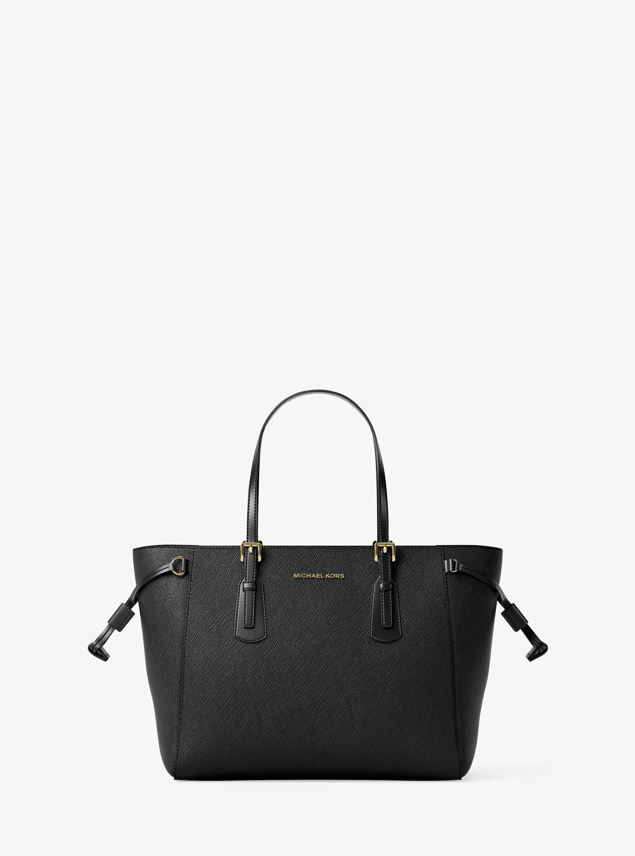 Voyager Extra-Small Saffiano Leather Convertible Crossbody Bag in BLACK | Michael Kors