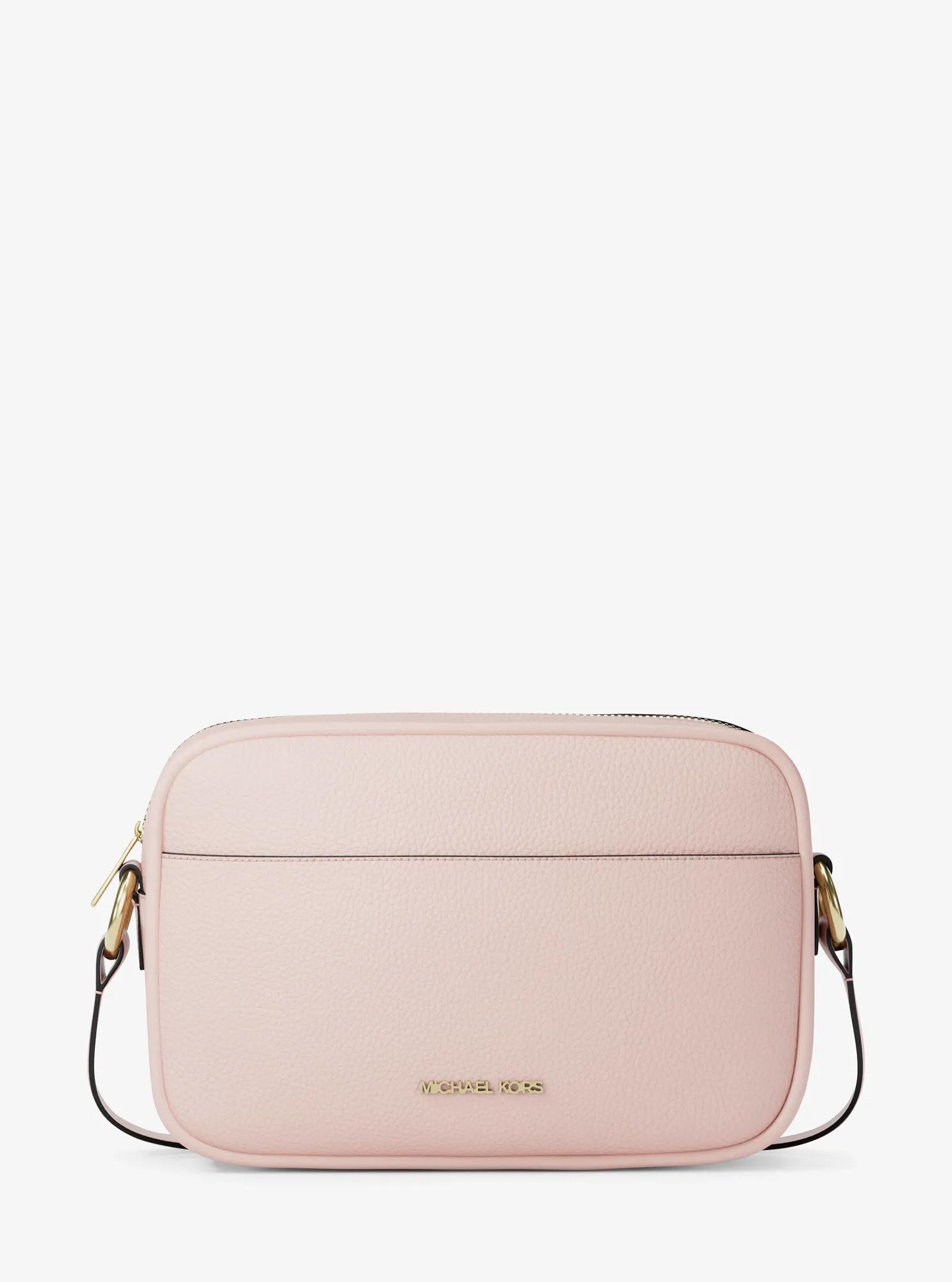 Jet Set Large Pebbled Leather Camera Crossbody Bag in POWDER BLUSH | Michael Kors