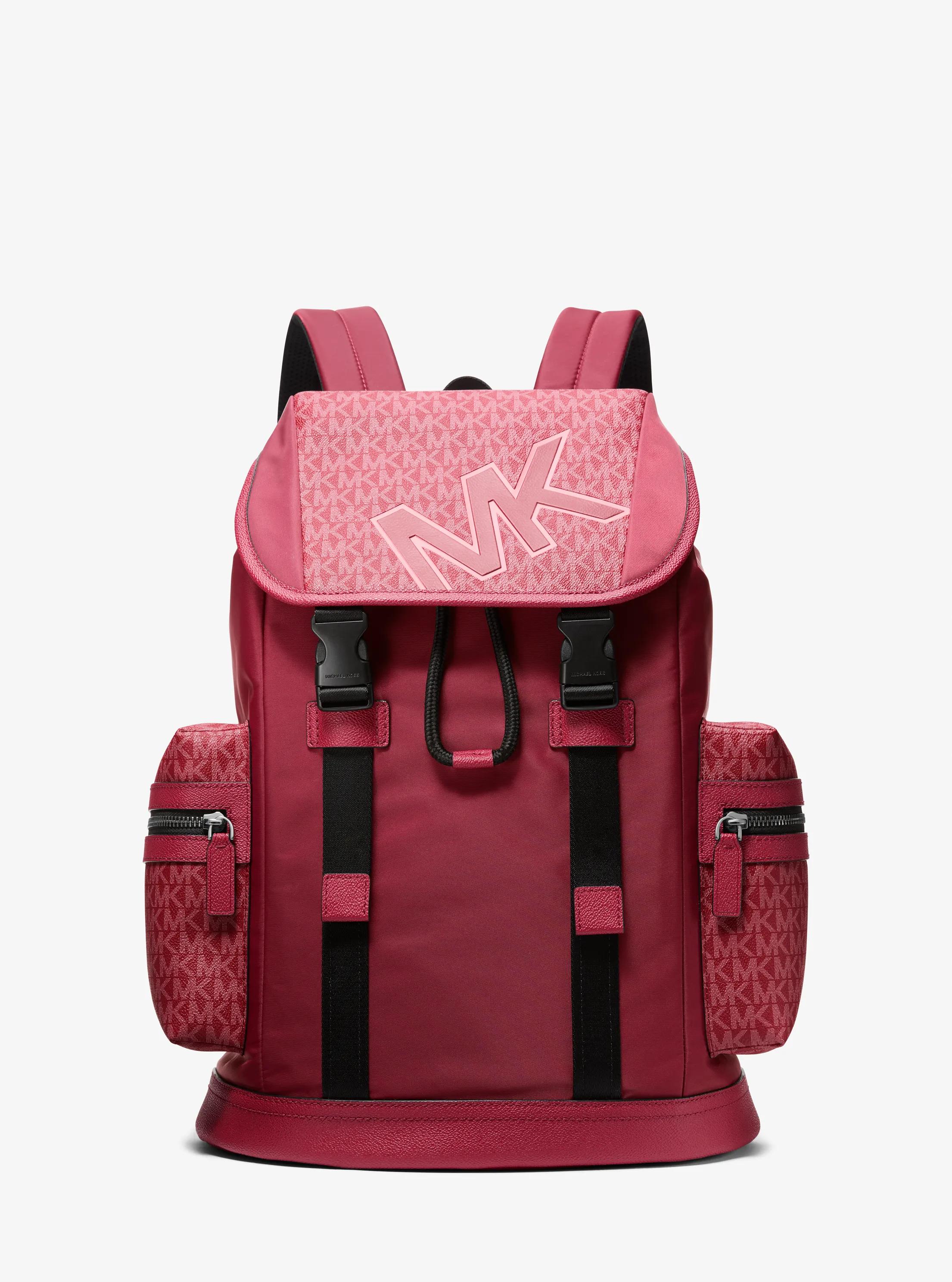 Cooper Signature Logo and Nylon Backpack in CHERRY | Michael Kors