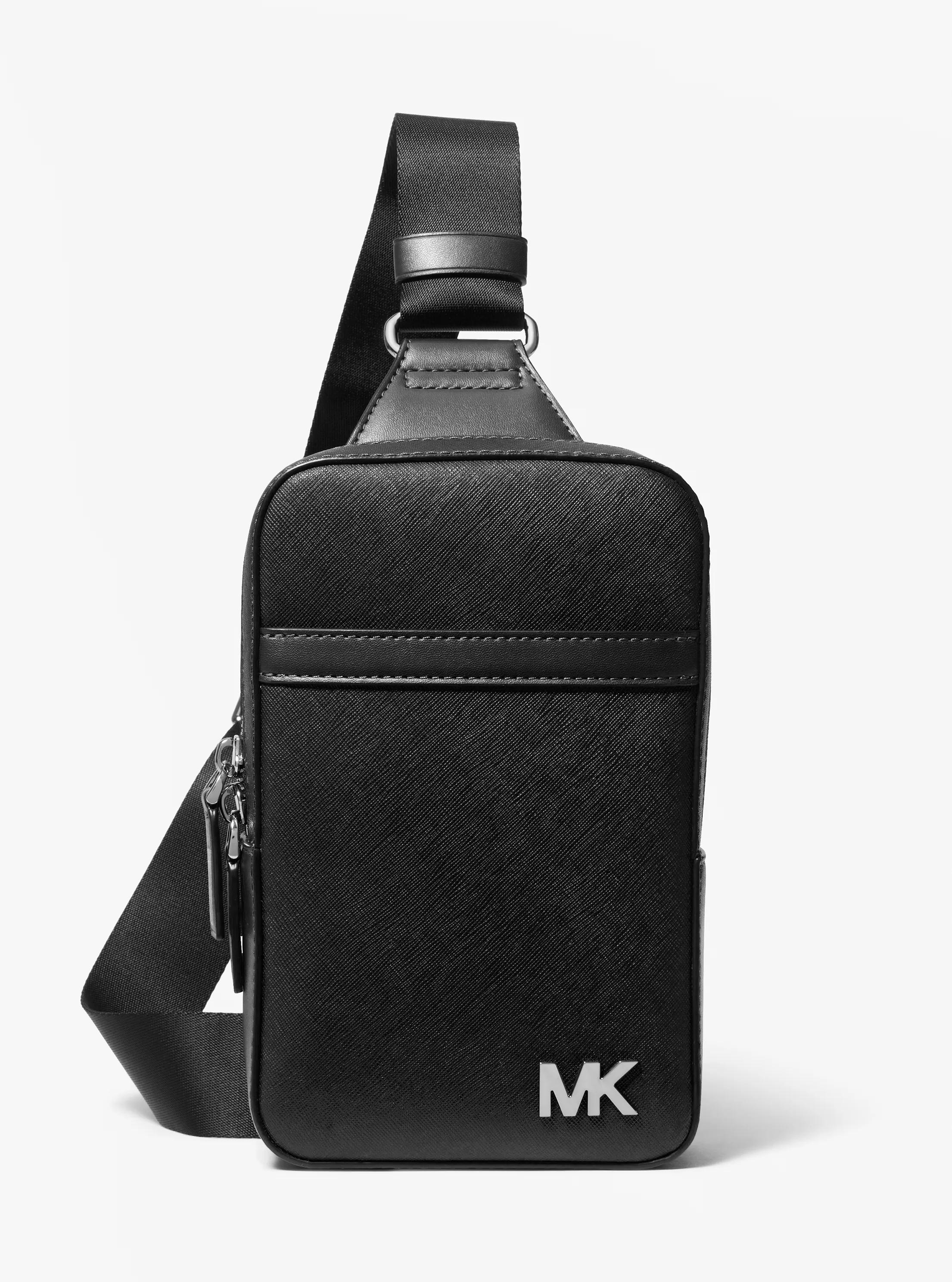 Cooper Medium Leather Sling Bag in BLACK | Michael Kors