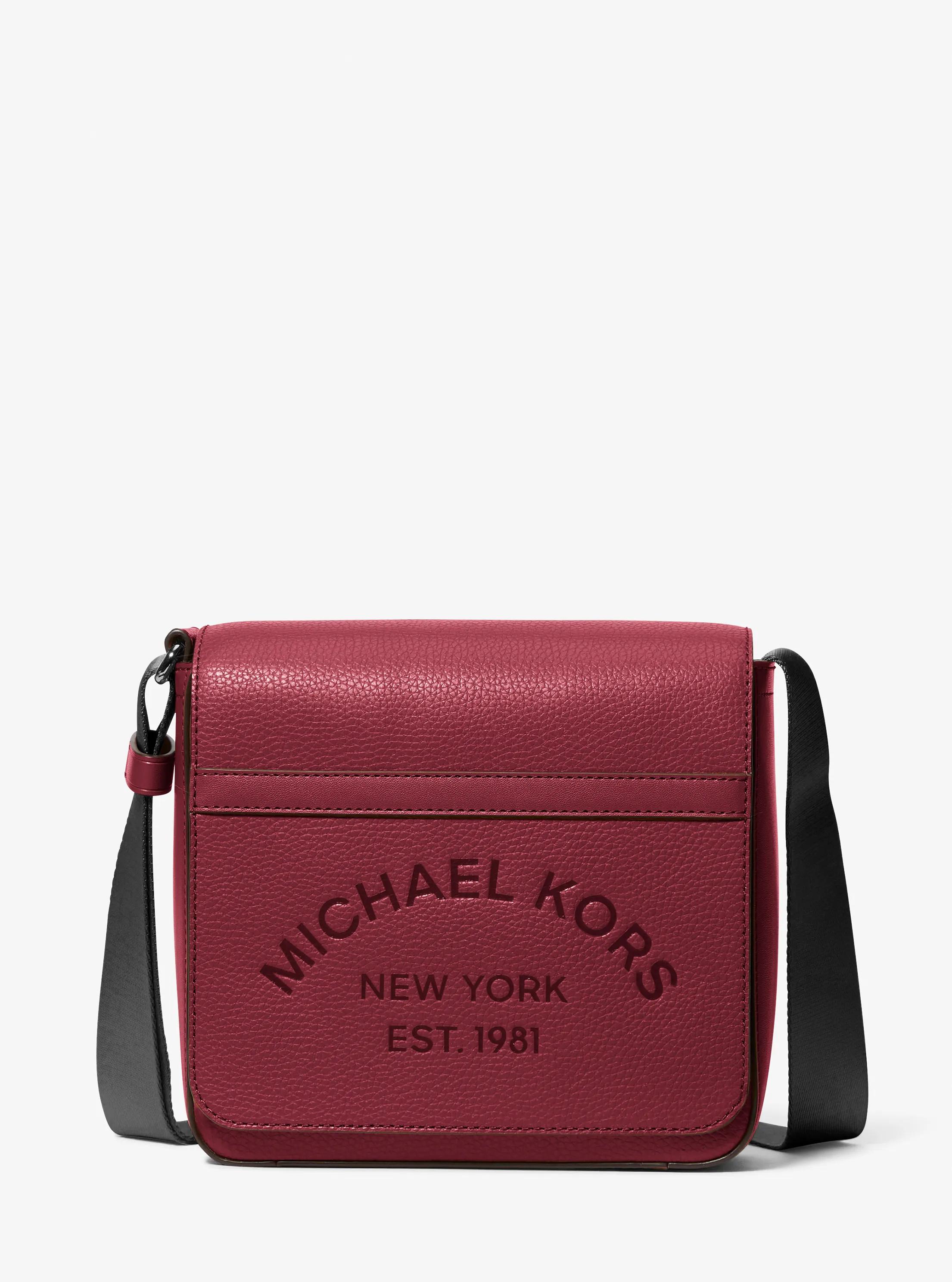 Cooper Pebbled Leather Crossbody Bag in MAROON - Sale | Michael