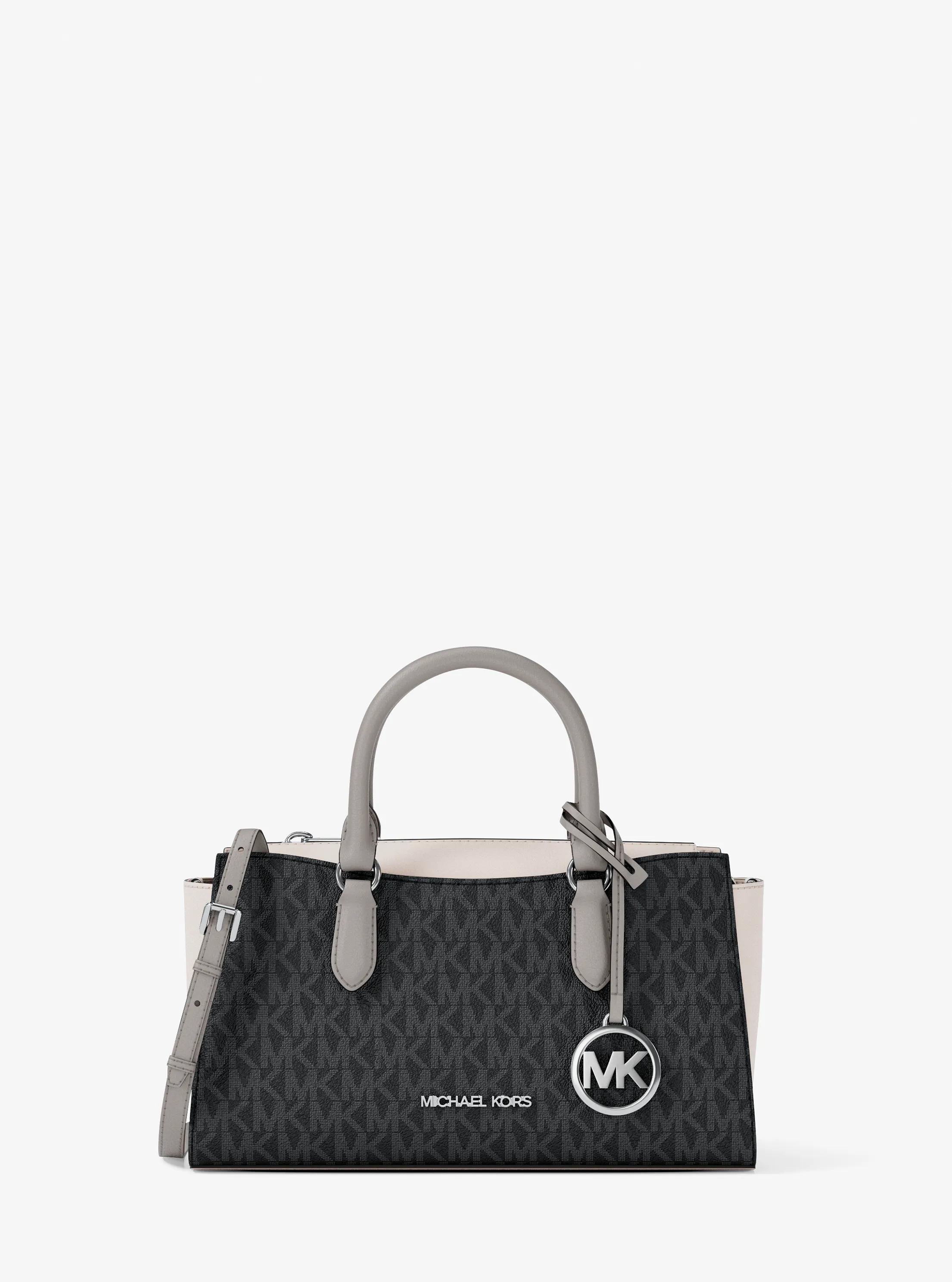 Arden Small Color-Block Signature Logo Messenger Bag in BLACK COMBO | Michael Kors
