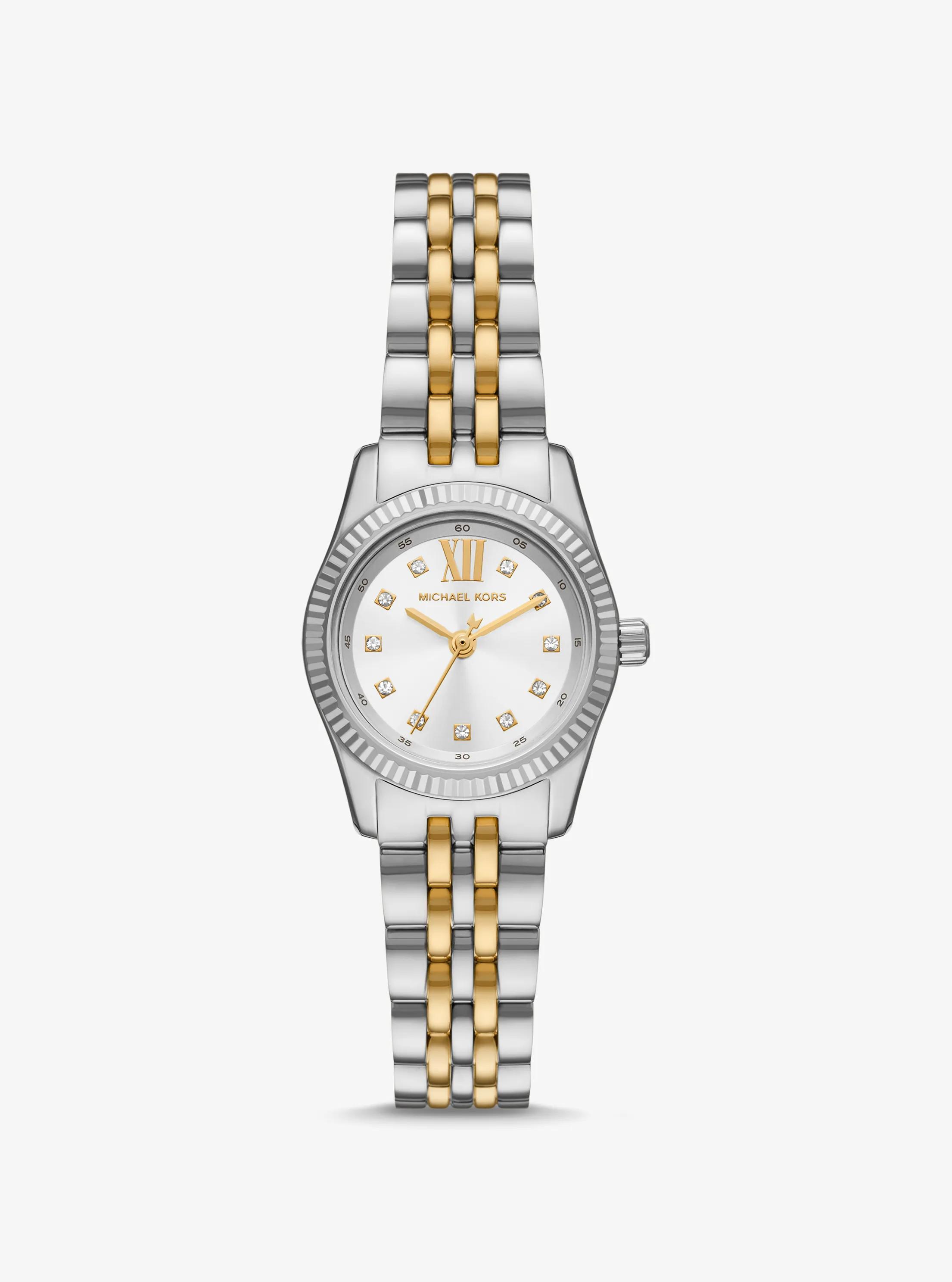 MK Horloge Lexington, tweekleurig met siersteentjes, petite - Zilver - Michael Kors