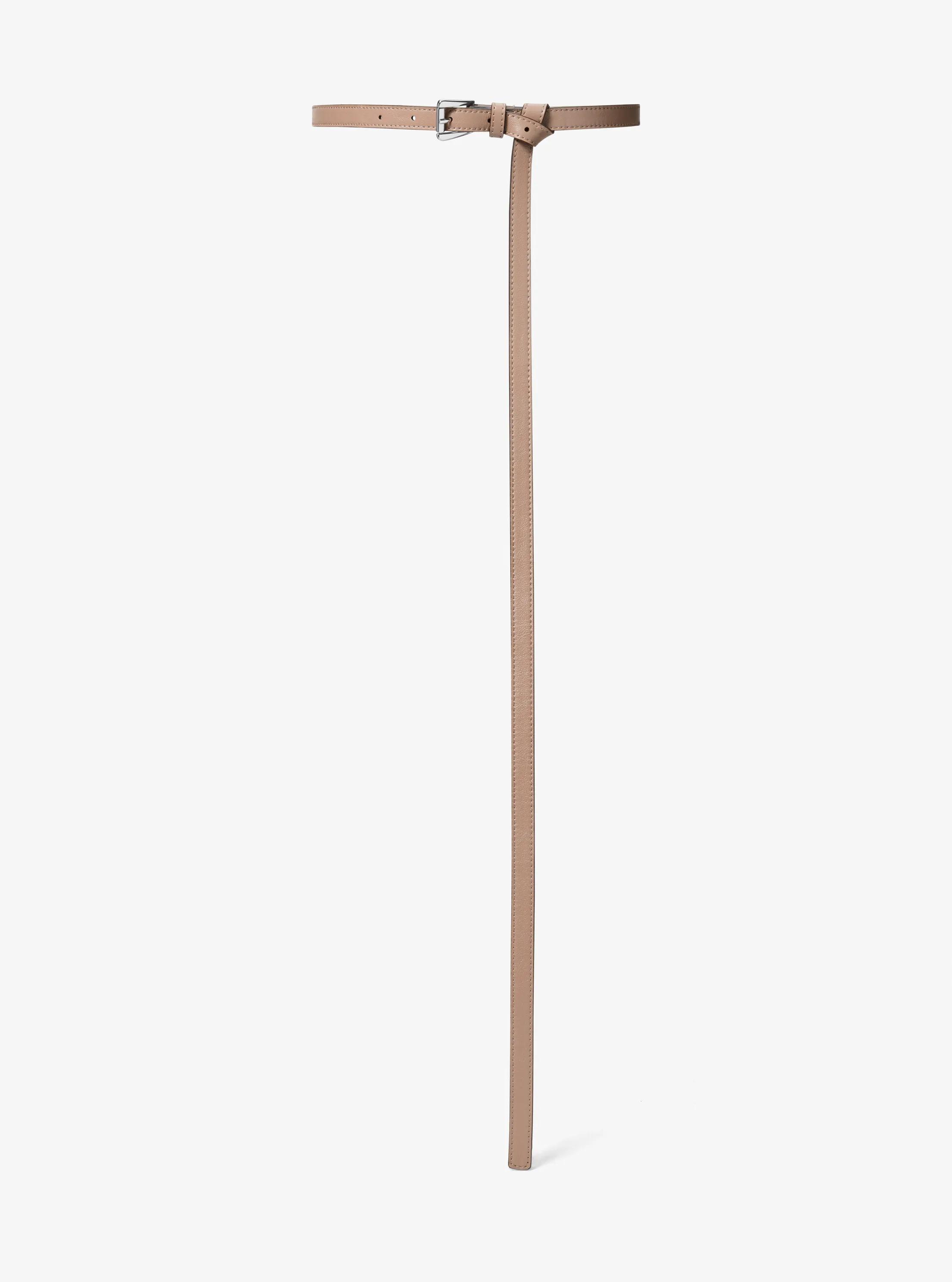 Joni Leather Trouser Belt in TAUPE | Michael Kors