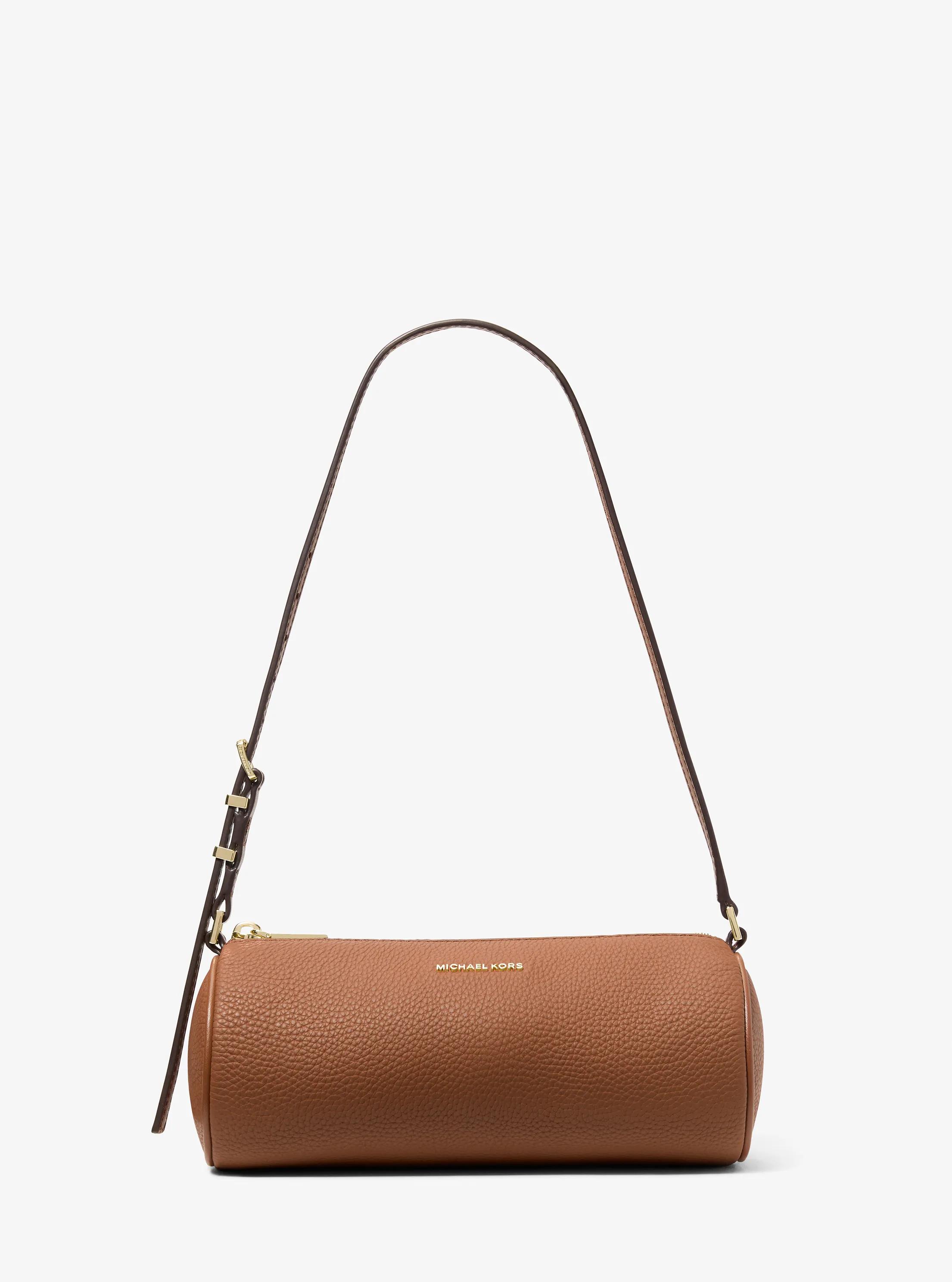 MK Petite pochette cylindrique Izzy en cuir grainé - Marron - Michael Kors