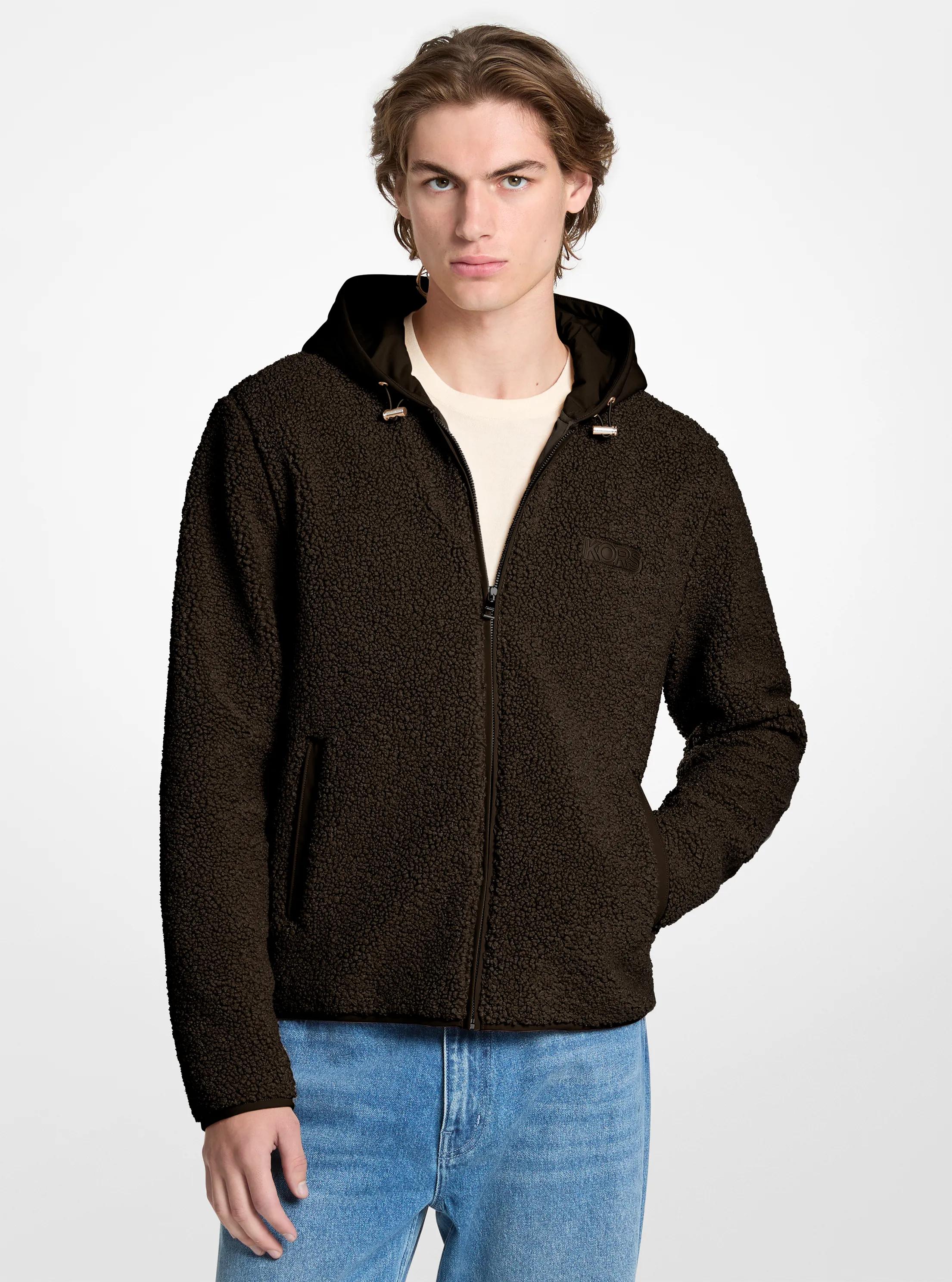 Sherpa Zip-Up Hoodie in CHOCOLATE | Michael Kors