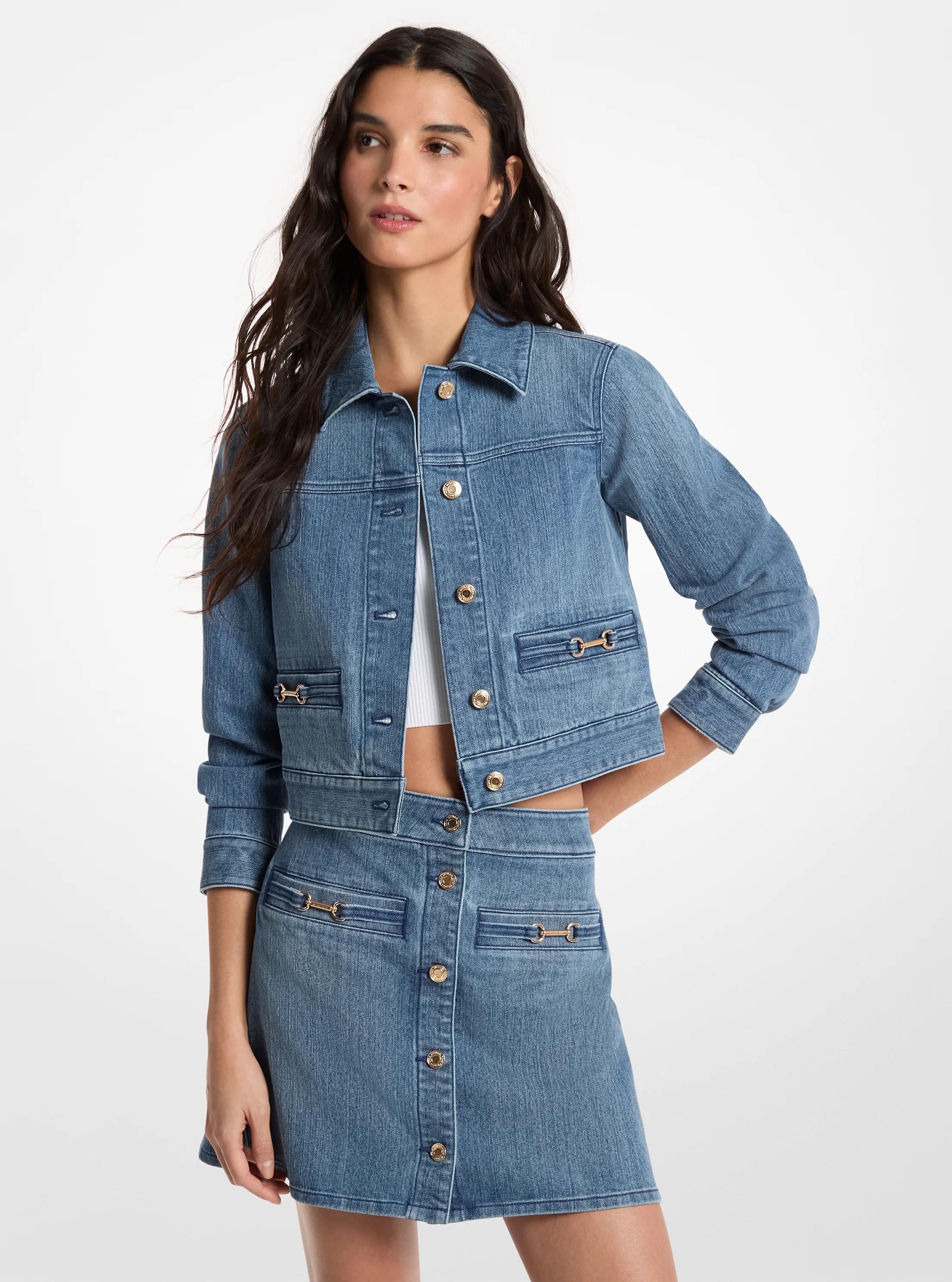 Veste courte en denim Carson in DUSK BLUE WASH | Michael Kors