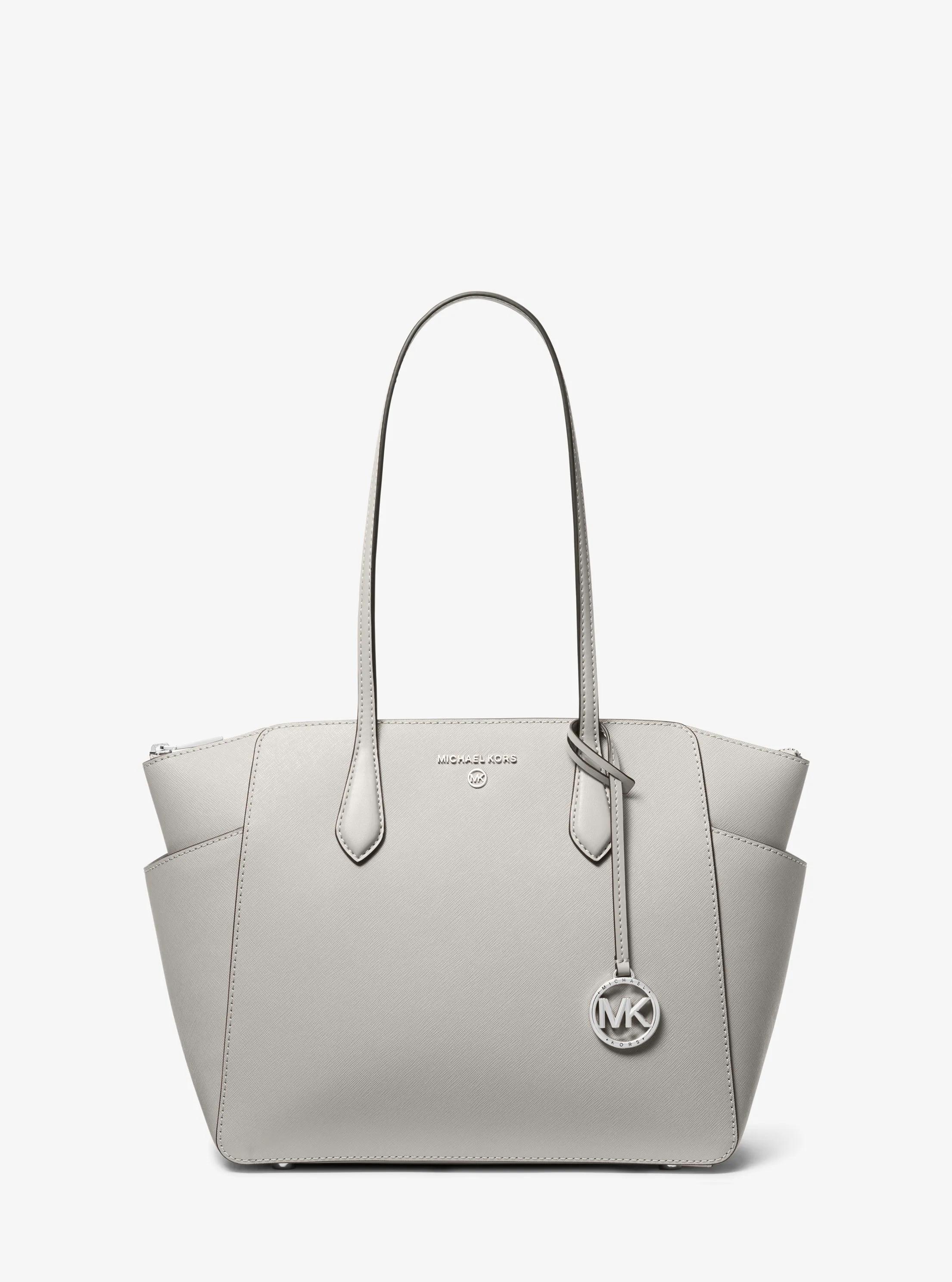 Marilyn Medium Saffiano Leather Tote Bag in ALUMINUM | Michael Kors