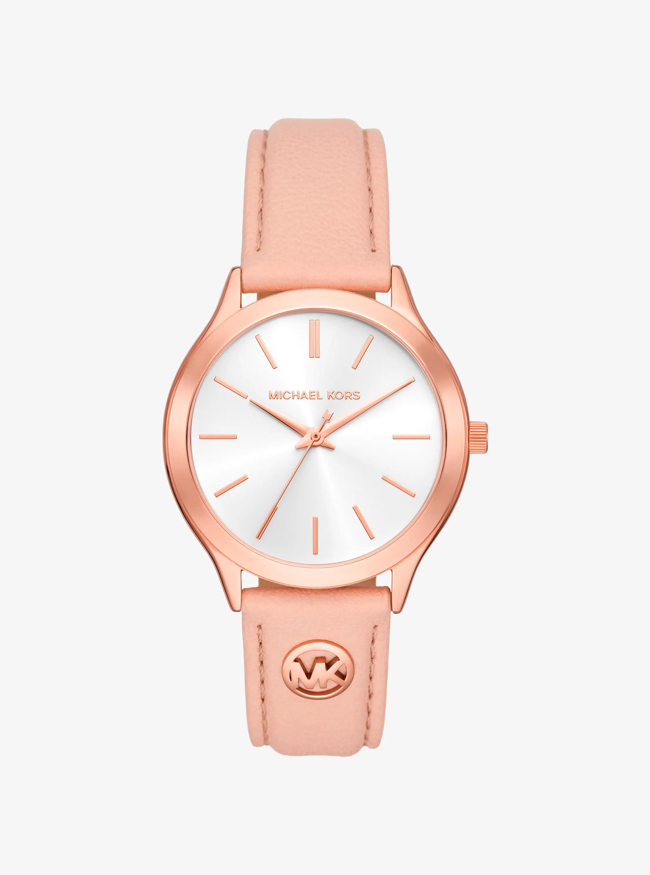 Slim Runway Rose Gold-Tone and Leather Watch in SOFT PINK | Michael Kors