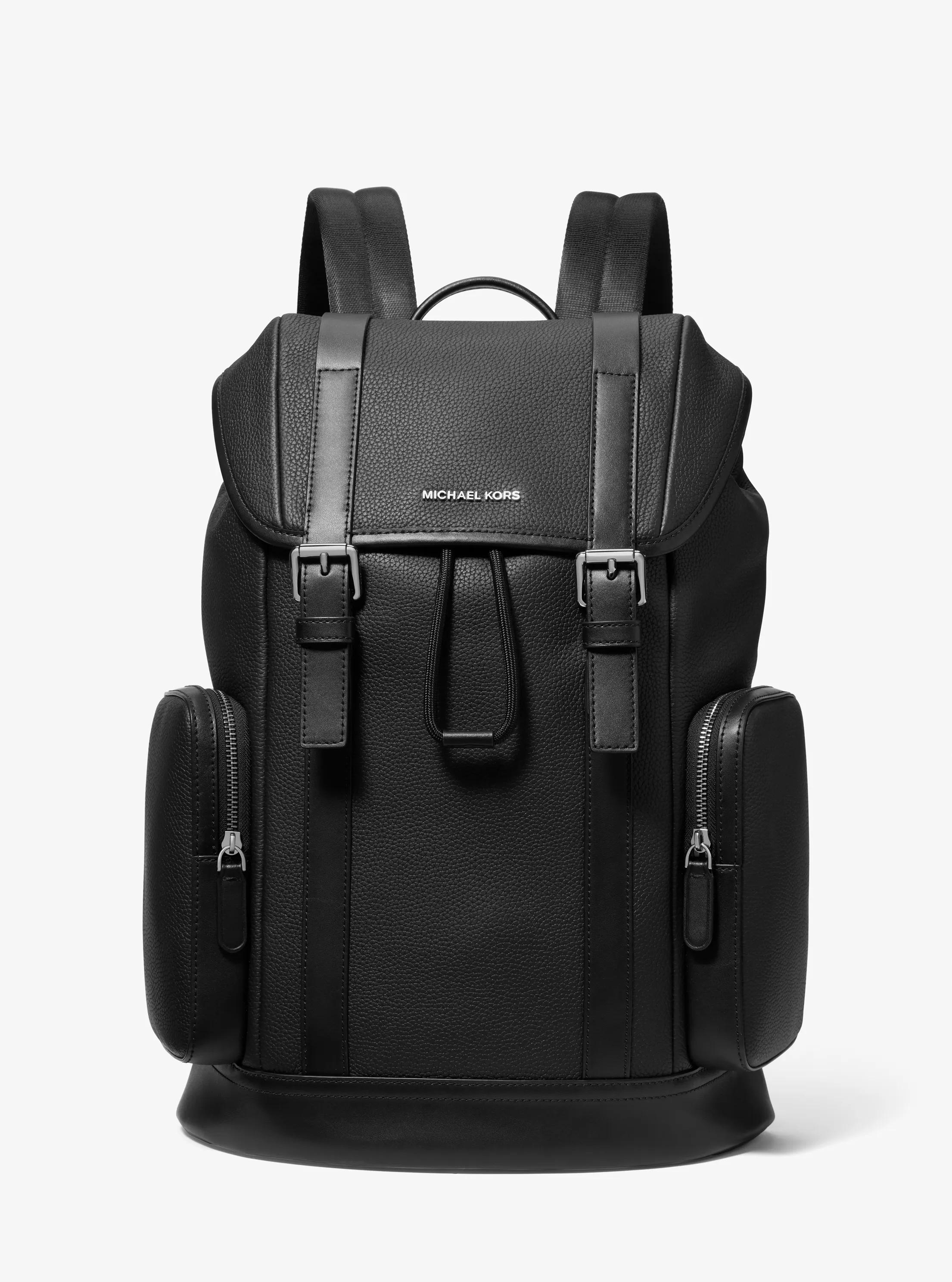 Hudson Pebbled Leather Backpack in BLACK | Michael Kors