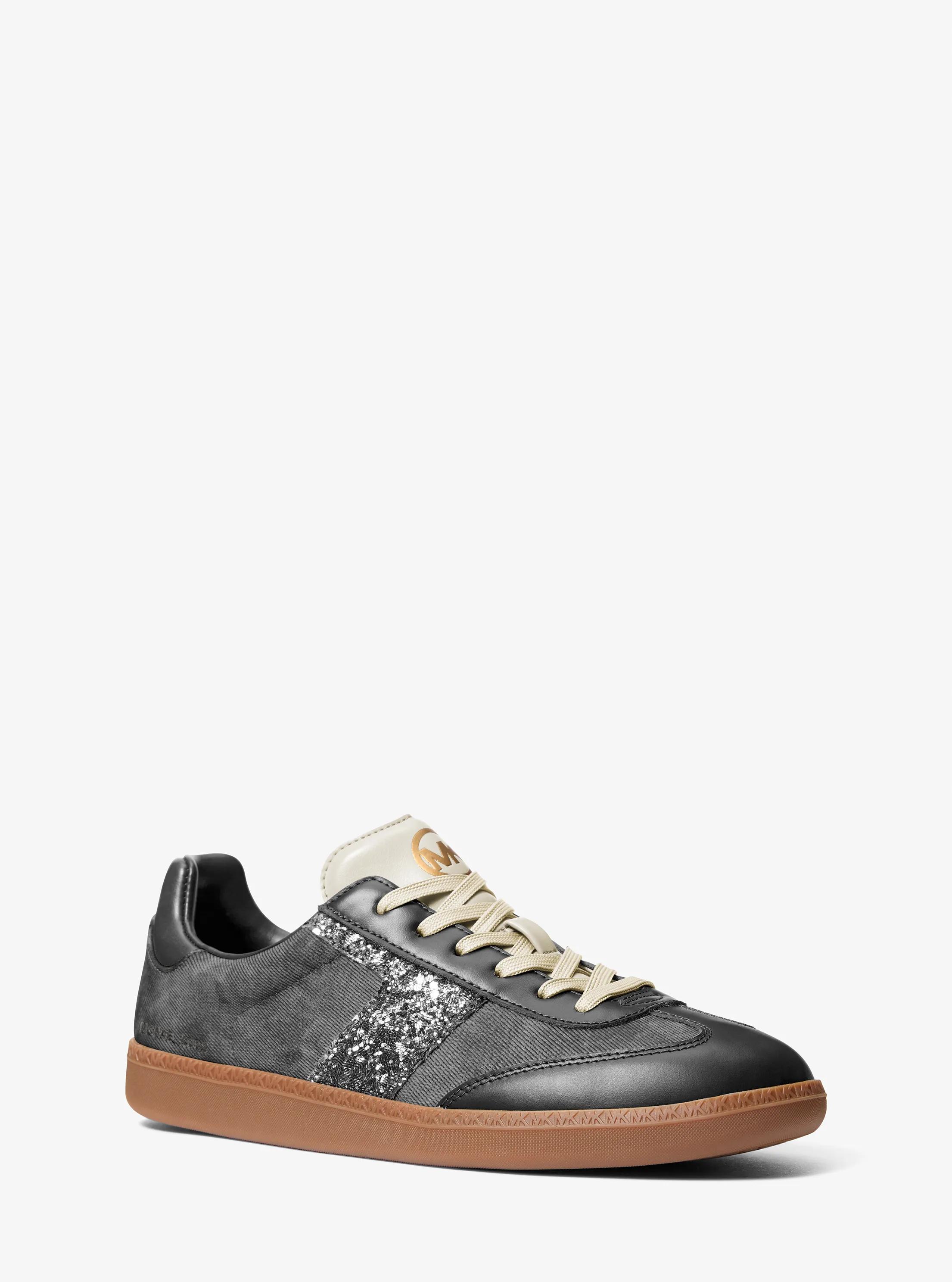 Jovie Mixed Media Sneaker in BLACK | Michael Kors