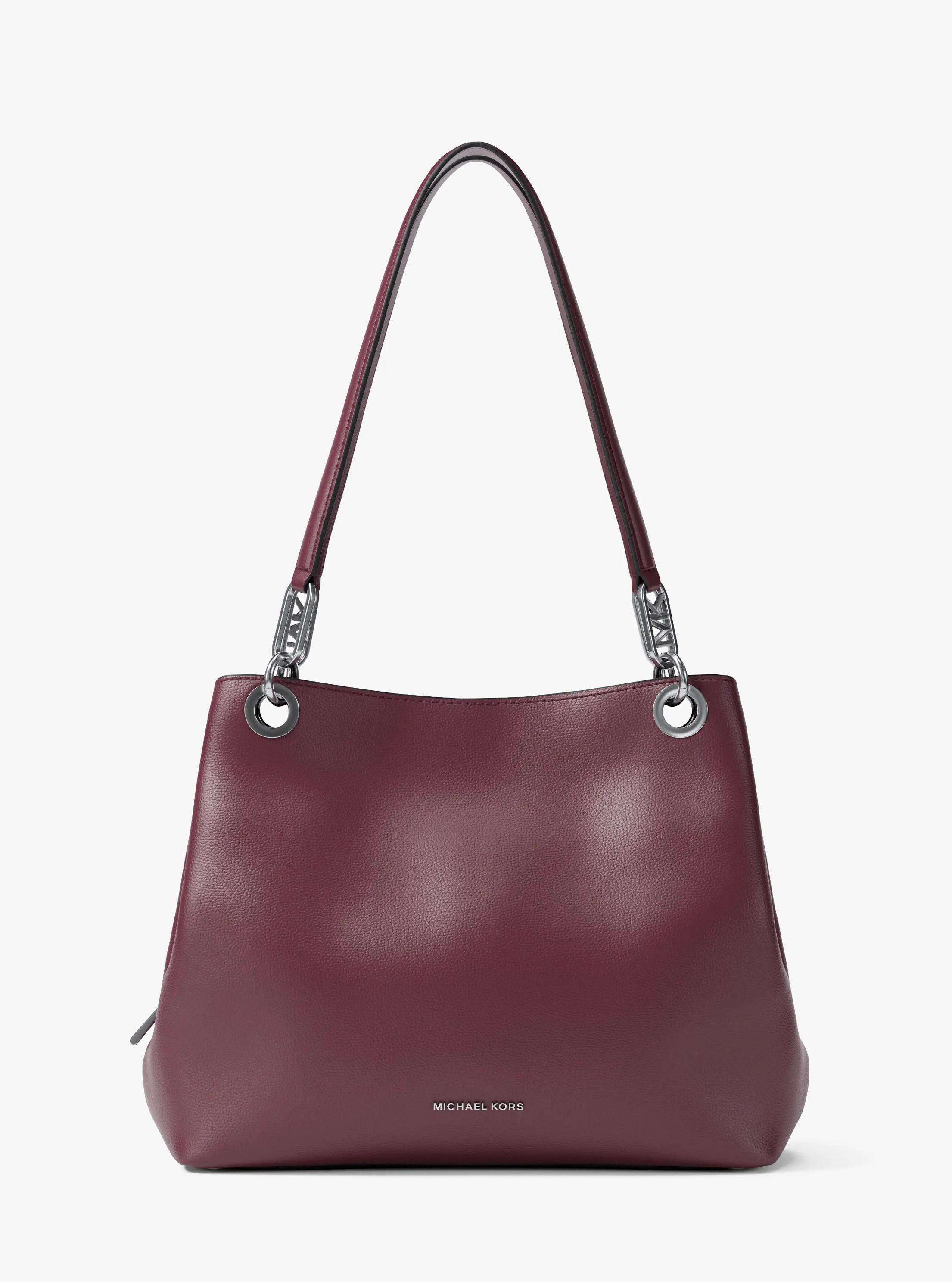 Kensington Large Pebbled Leather Tote Bag in OXBLOOD | Michael Kors
