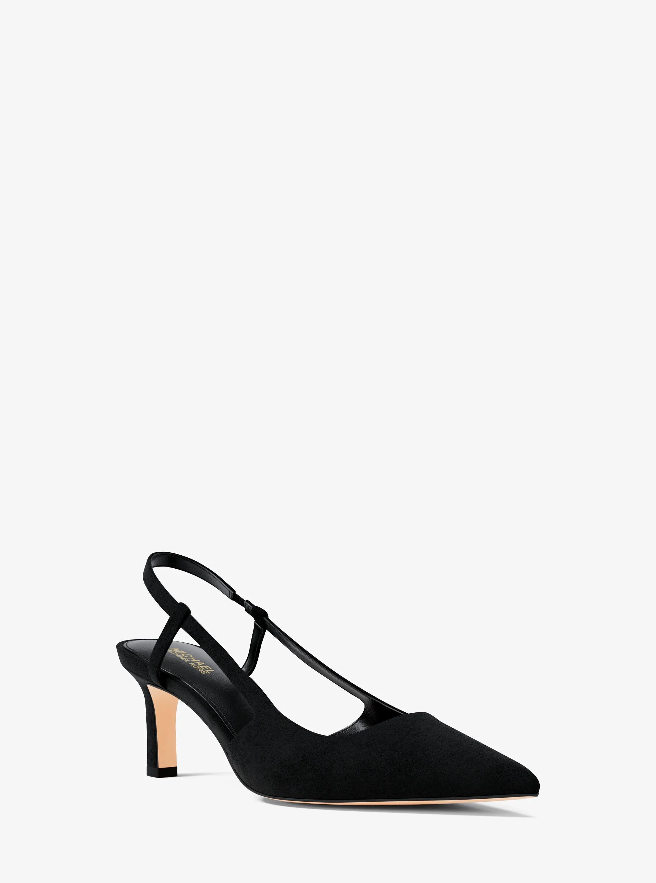 MK Escarpin Alora en daim avec bride arrière - Noir - Michael Kors