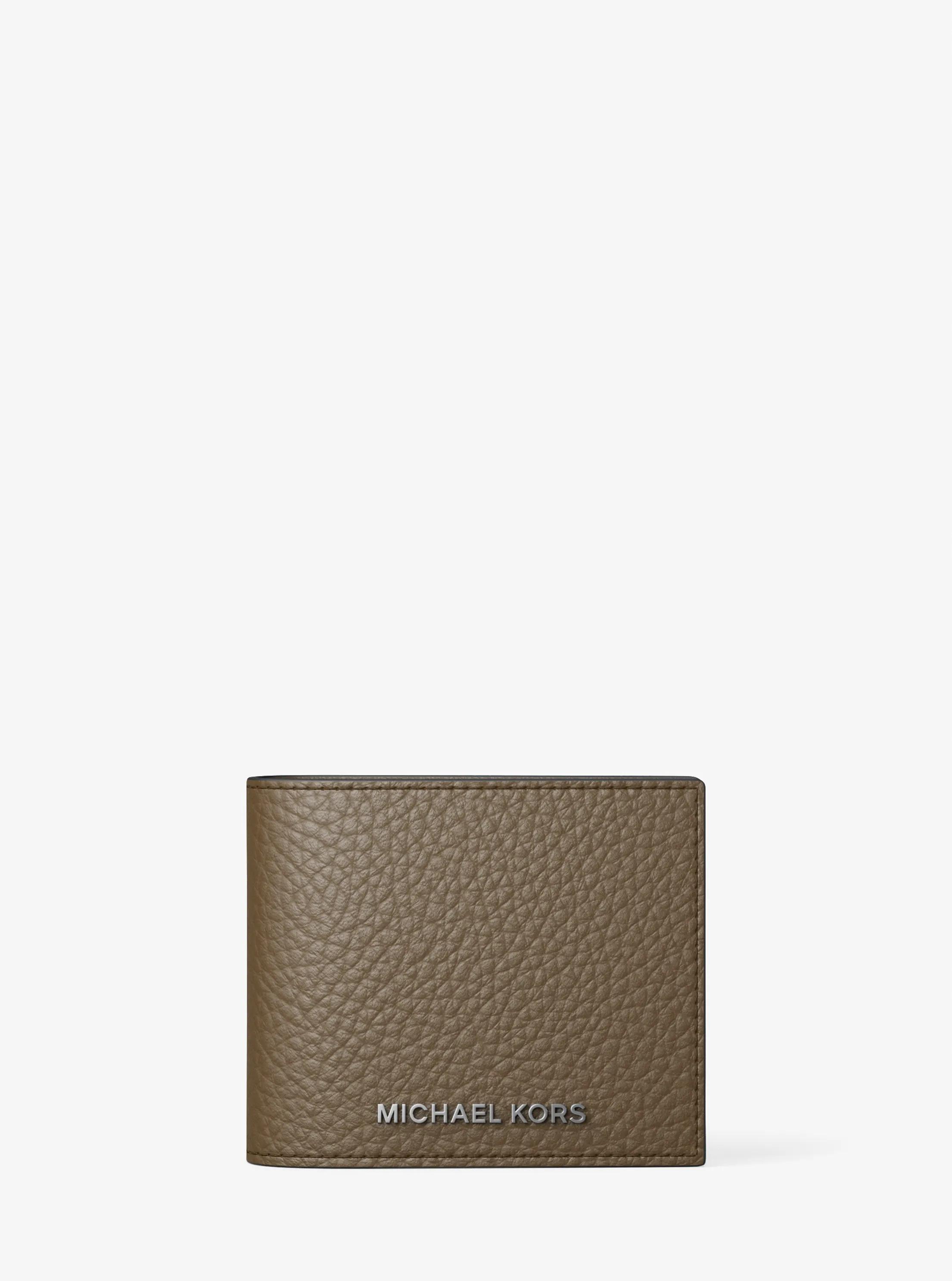 Hudson Pebbled Leather Billfold Wallet in LODEN | Michael Kors