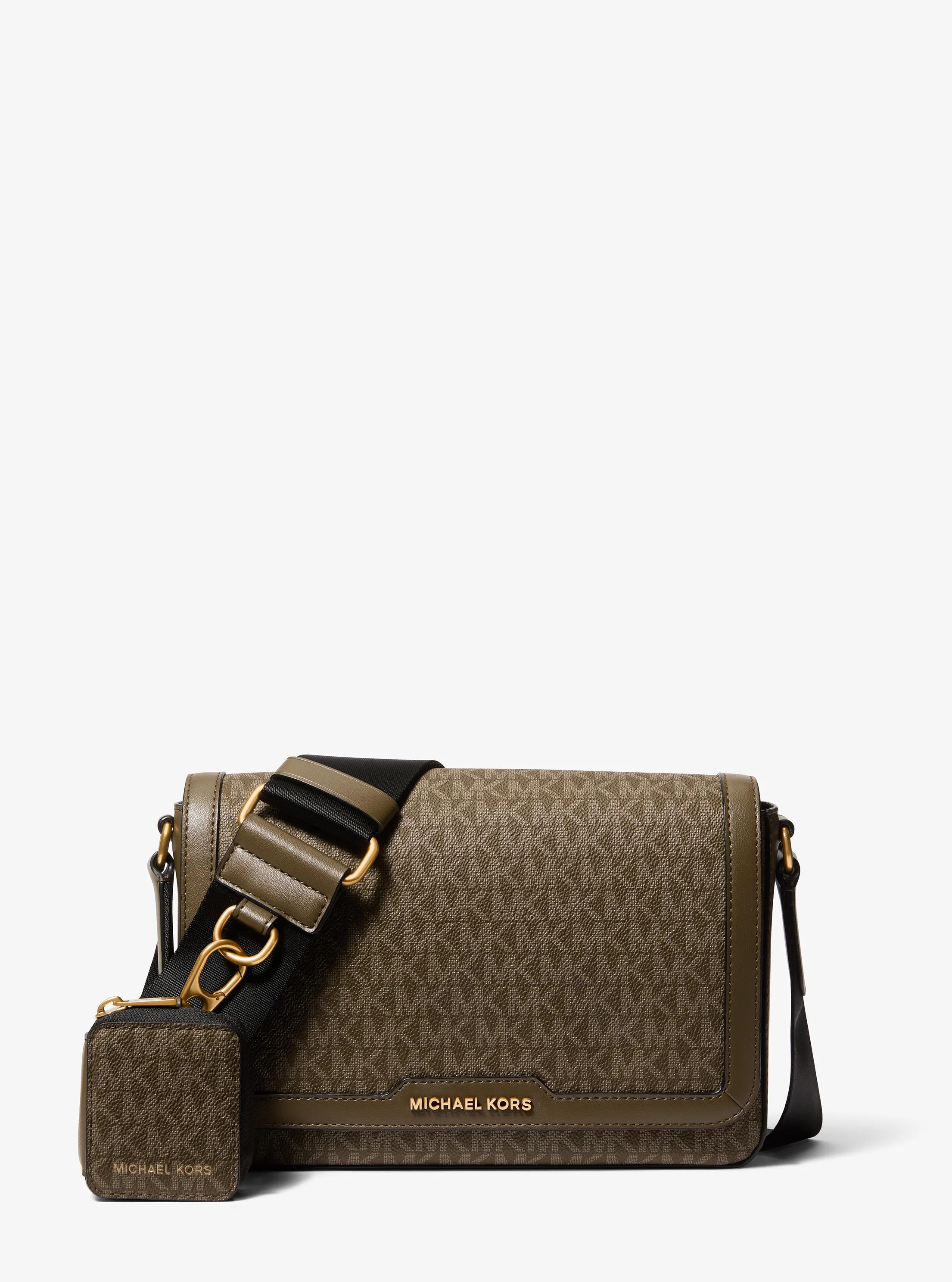 Hudson Signature Logo Crossbody Bag With Pouch in LODEN | Michael Kors