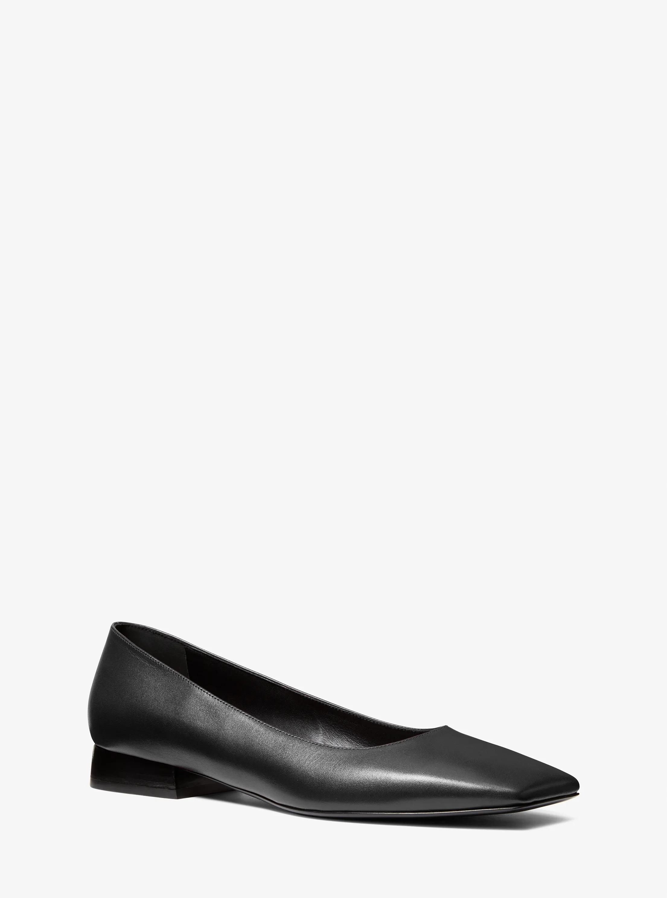 Isabella Leather Skimmer Flat in BLACK | Michael Kors