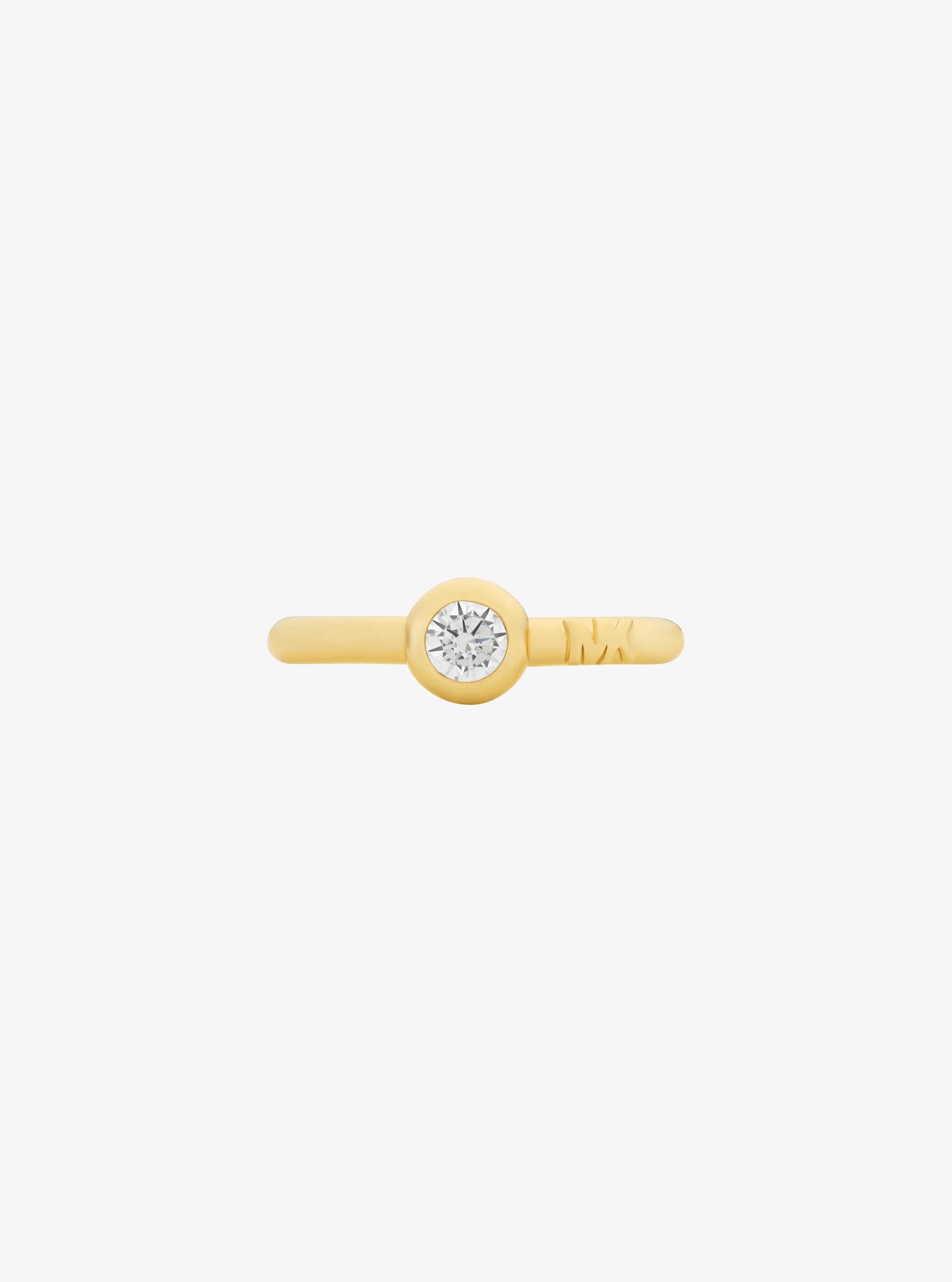Michael Kors Round Stone Ring In Gold